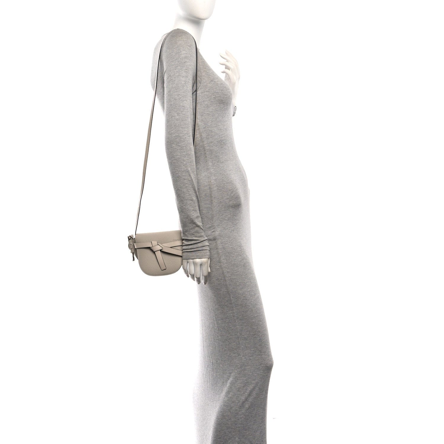 Loewe Grained Calfskin Mini Gate Crossbody Bag Light Oat