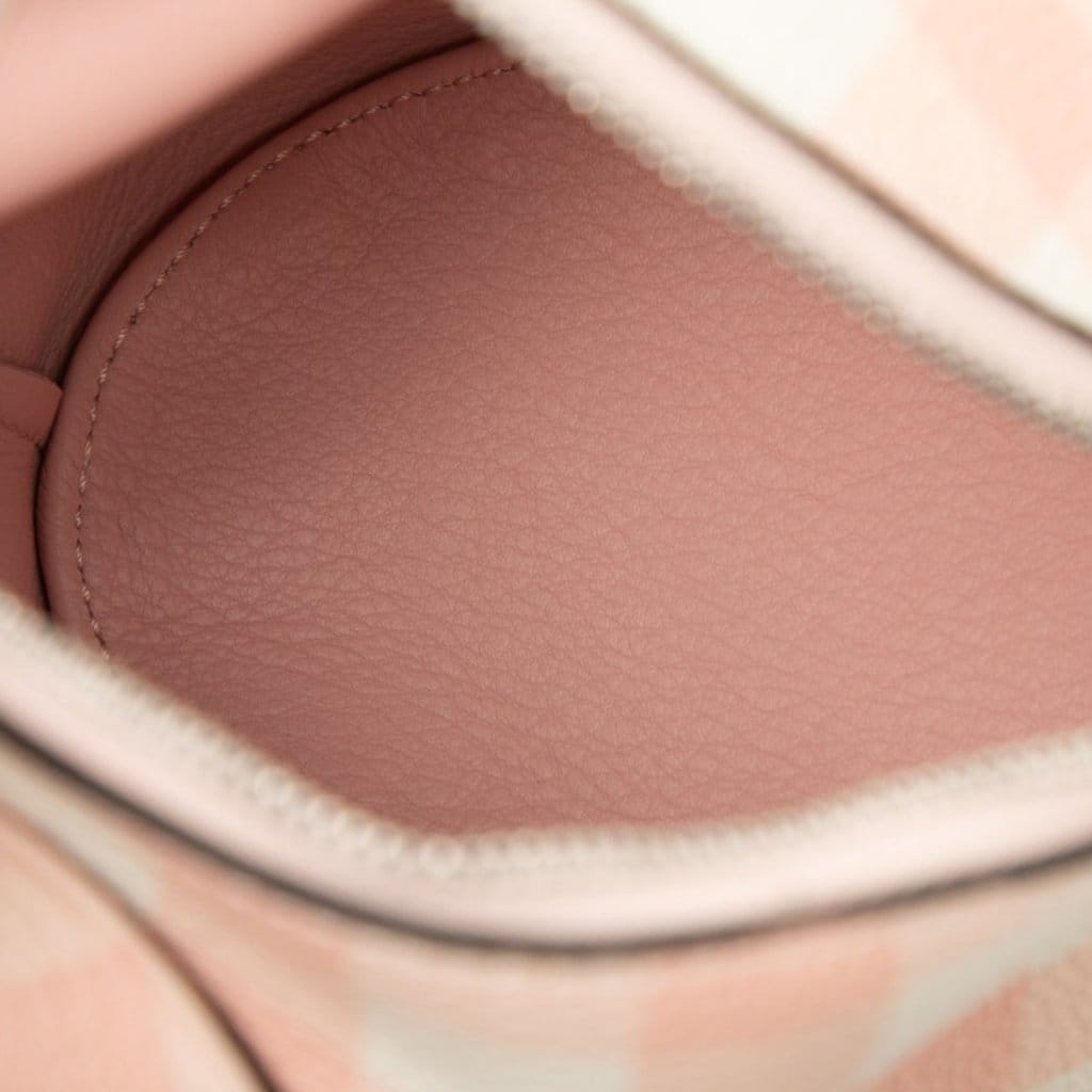 Loewe Mini Calfskin Shearling Gingham Bunny Crossbody