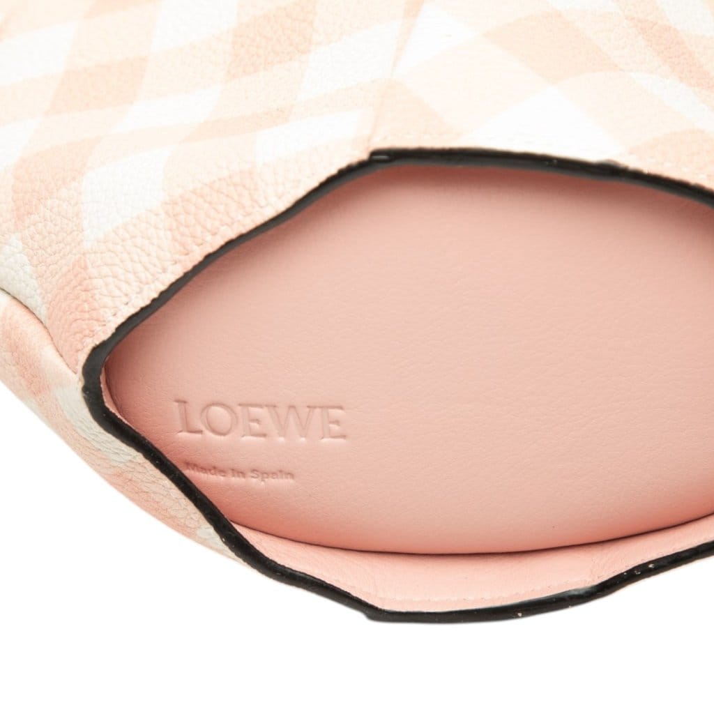 Loewe Mini Calfskin Shearling Gingham Bunny Crossbody