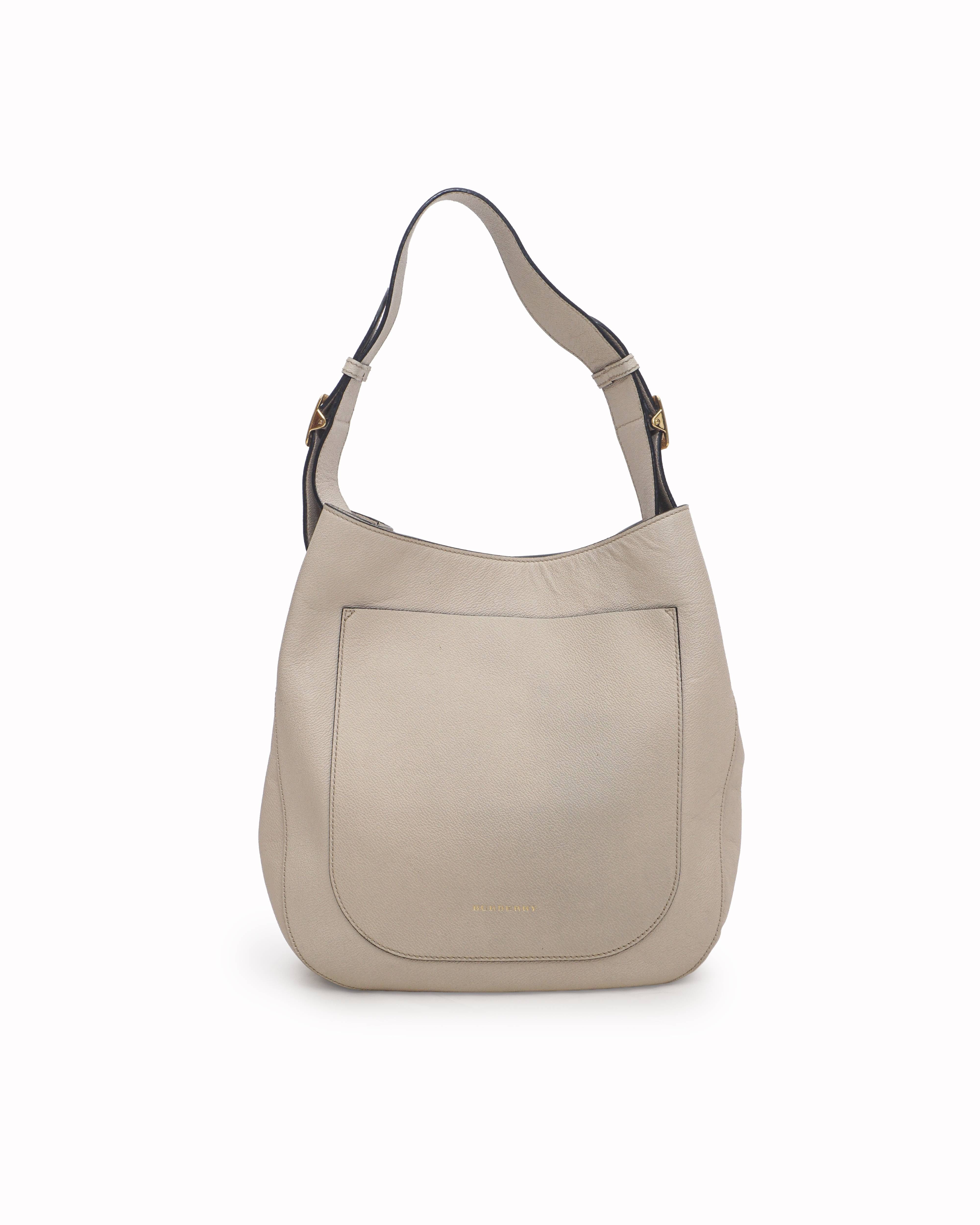 Burberry Elmstone Small Leather Hobo Bag