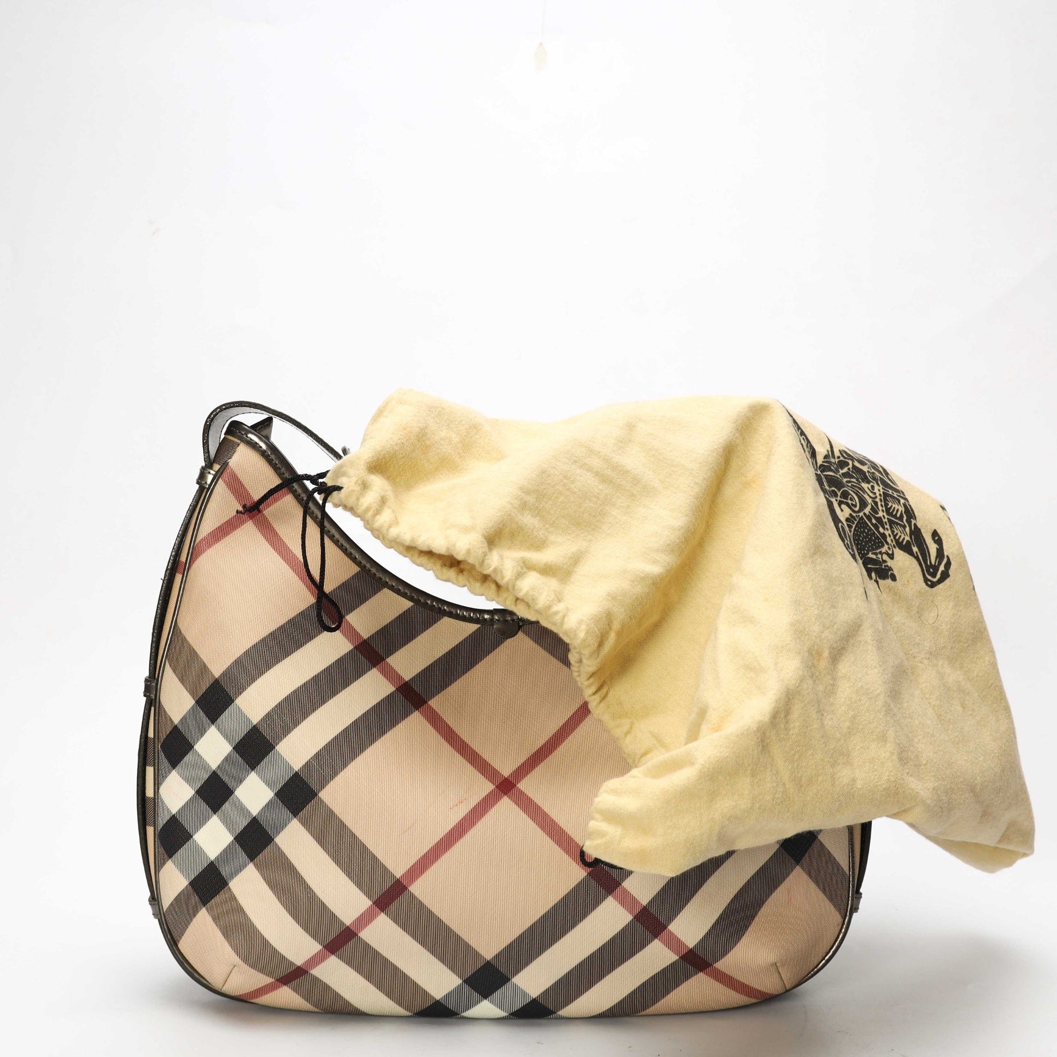 Burberry Beige Nova Check Barton Hobo Bag