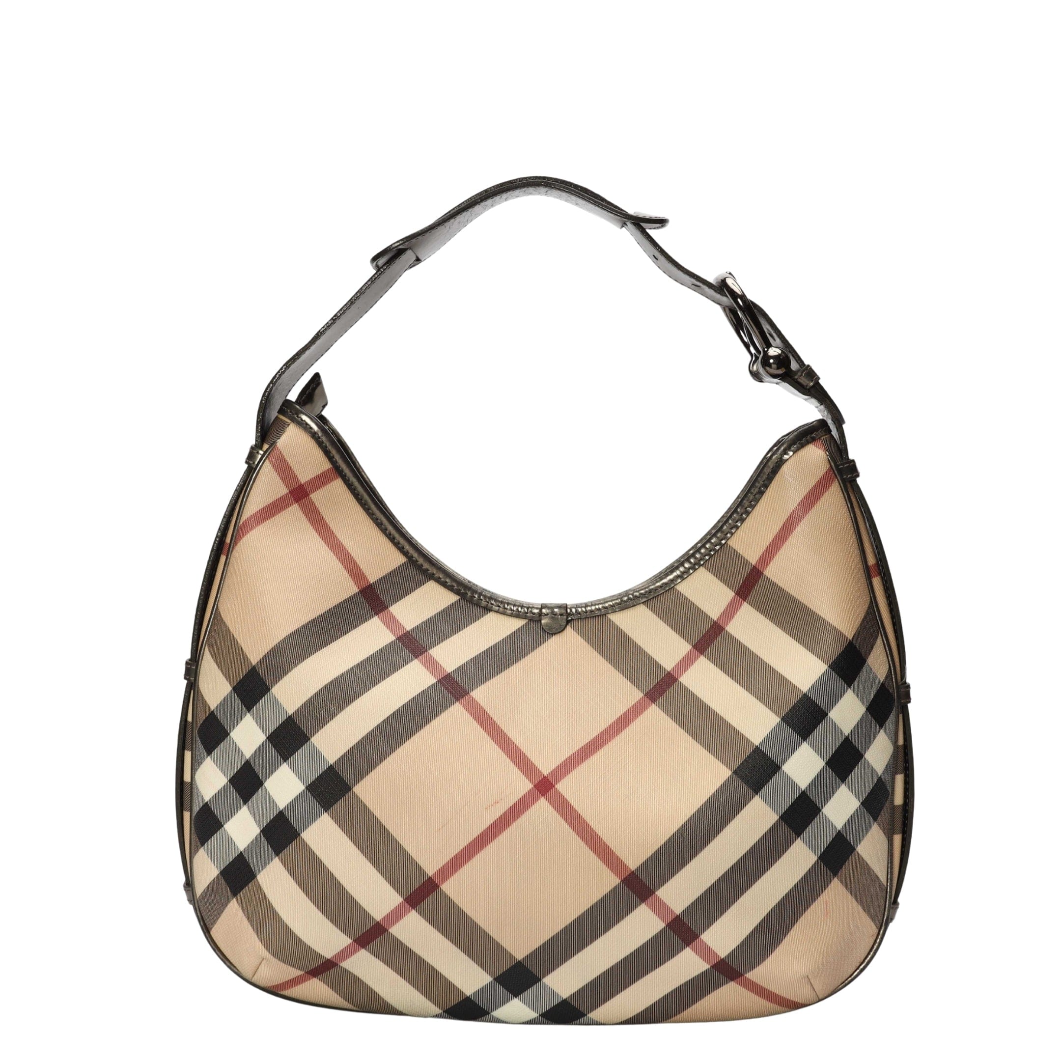 Burberry Beige Nova Check Barton Hobo Bag