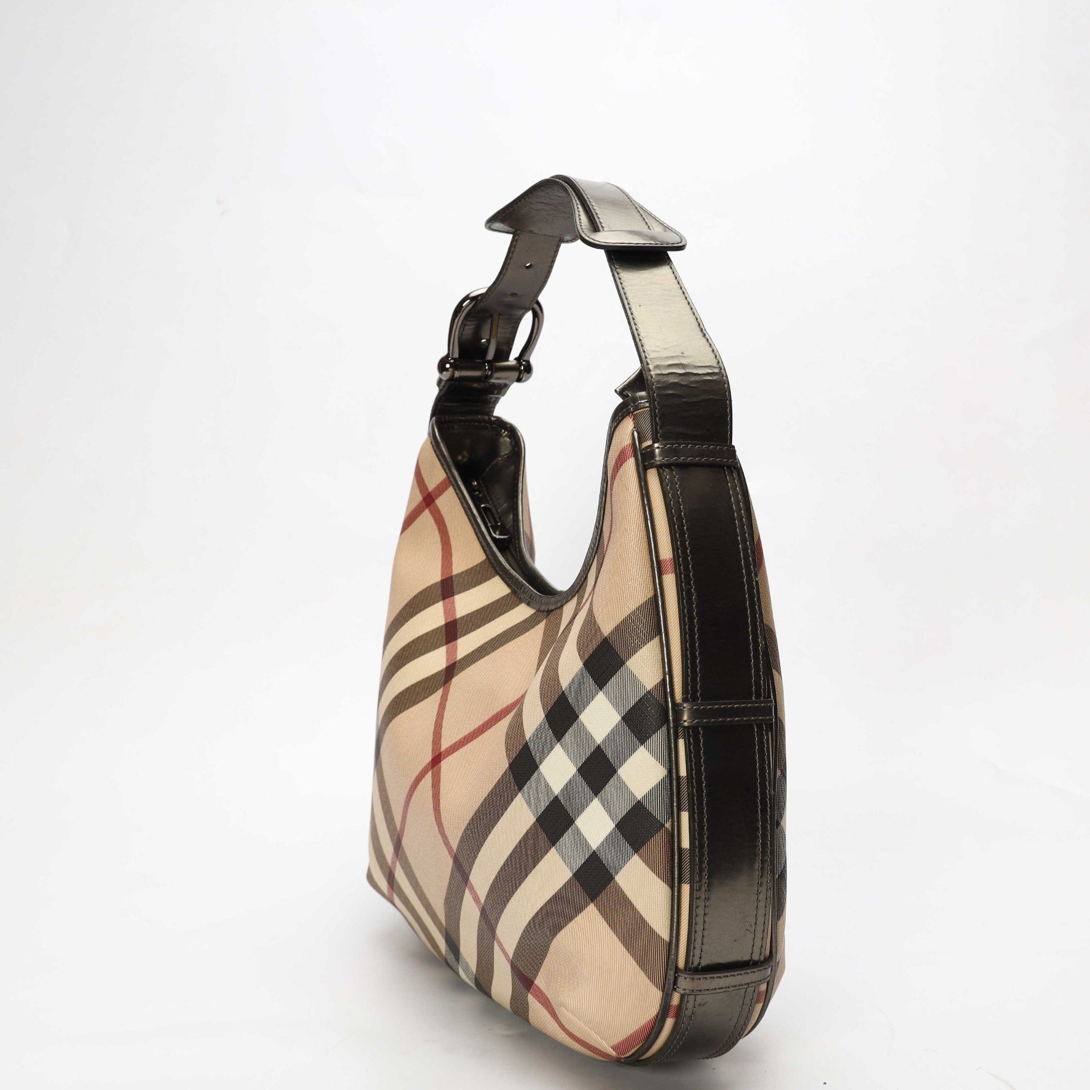 Burberry Beige Nova Check Barton Hobo Bag