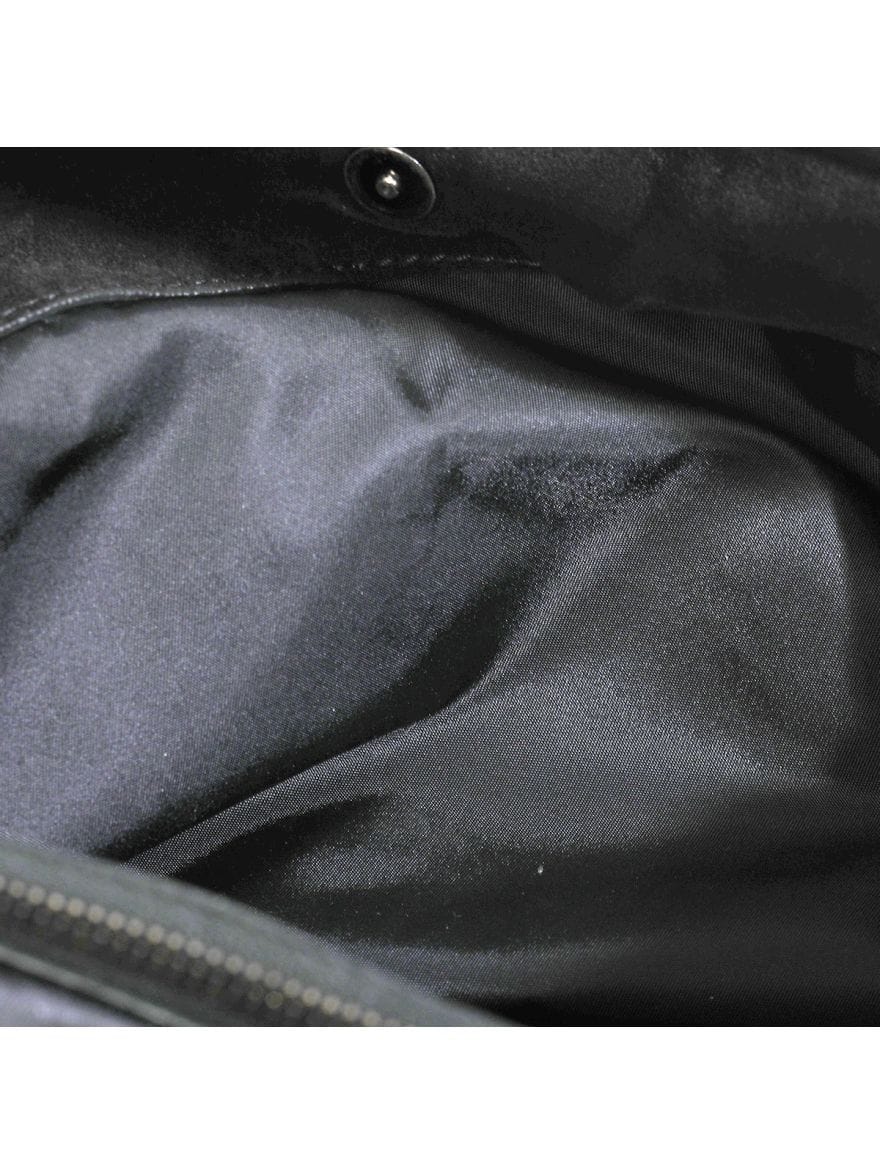 Burberry Black Leather Trim Nylon Double Chain Hobo Bag