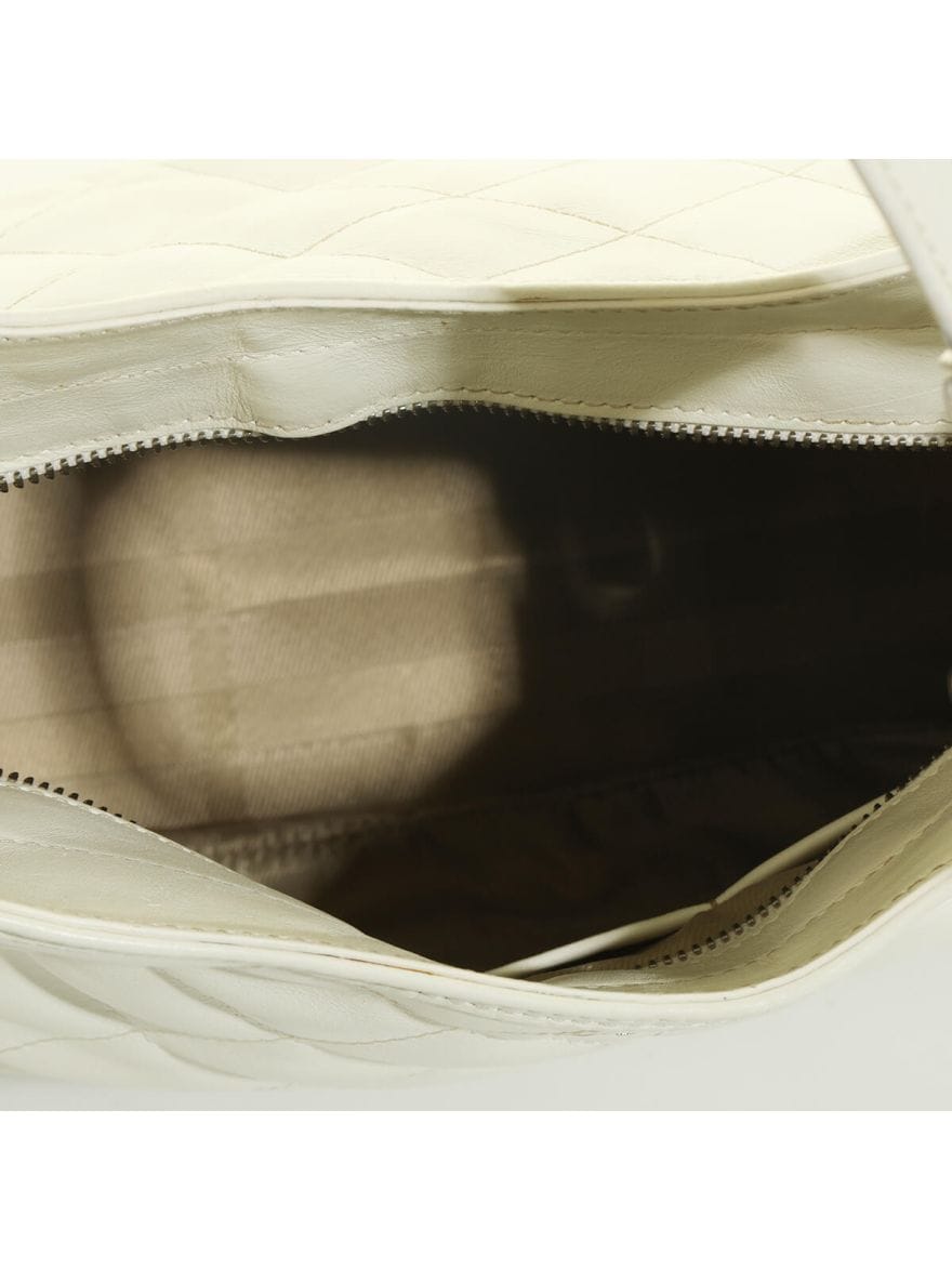 Burberry White Quilted Hobo Bag