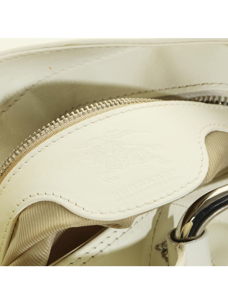 Burberry White Quilted Hobo Bag
