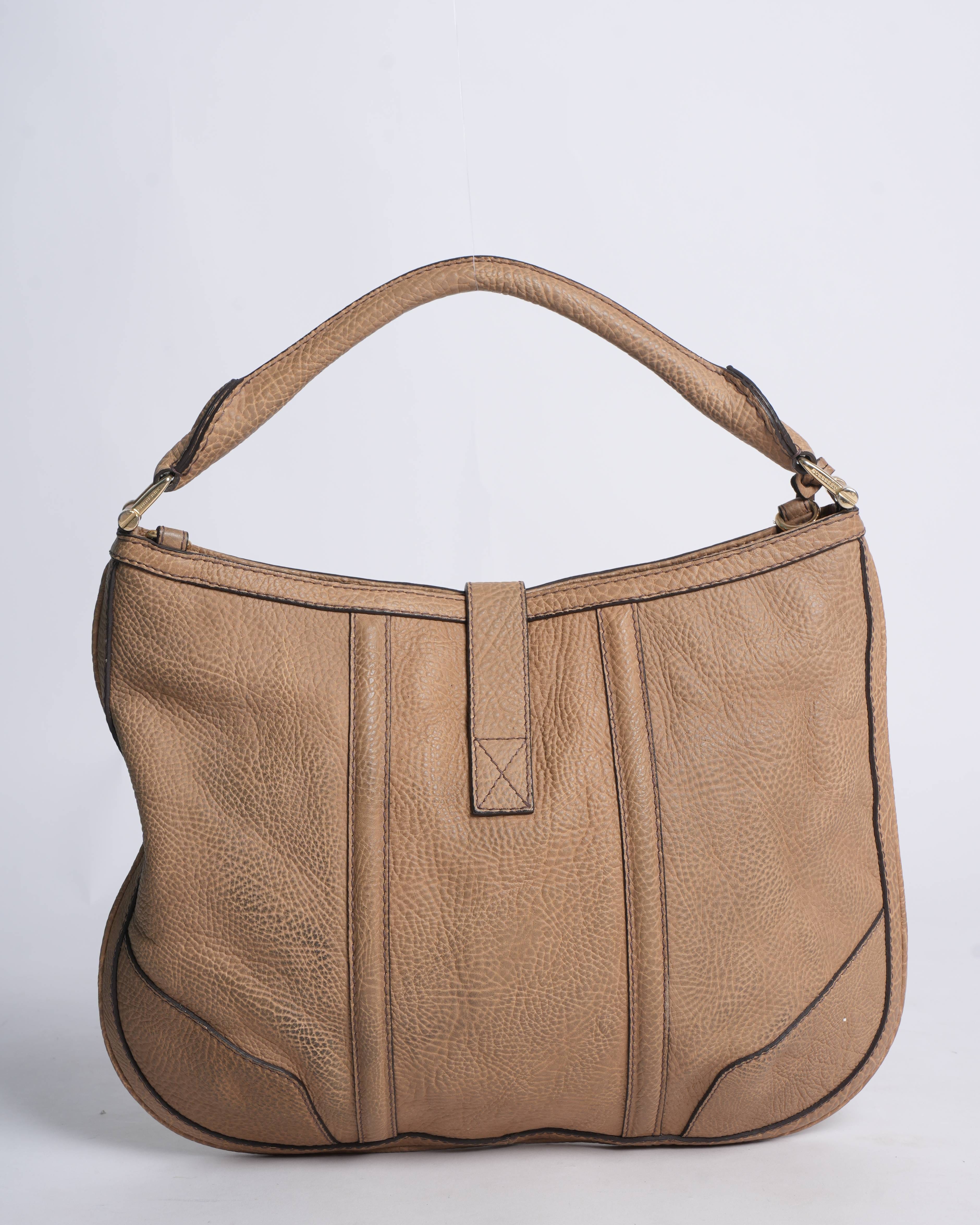 Burberry laeather large hobo bag