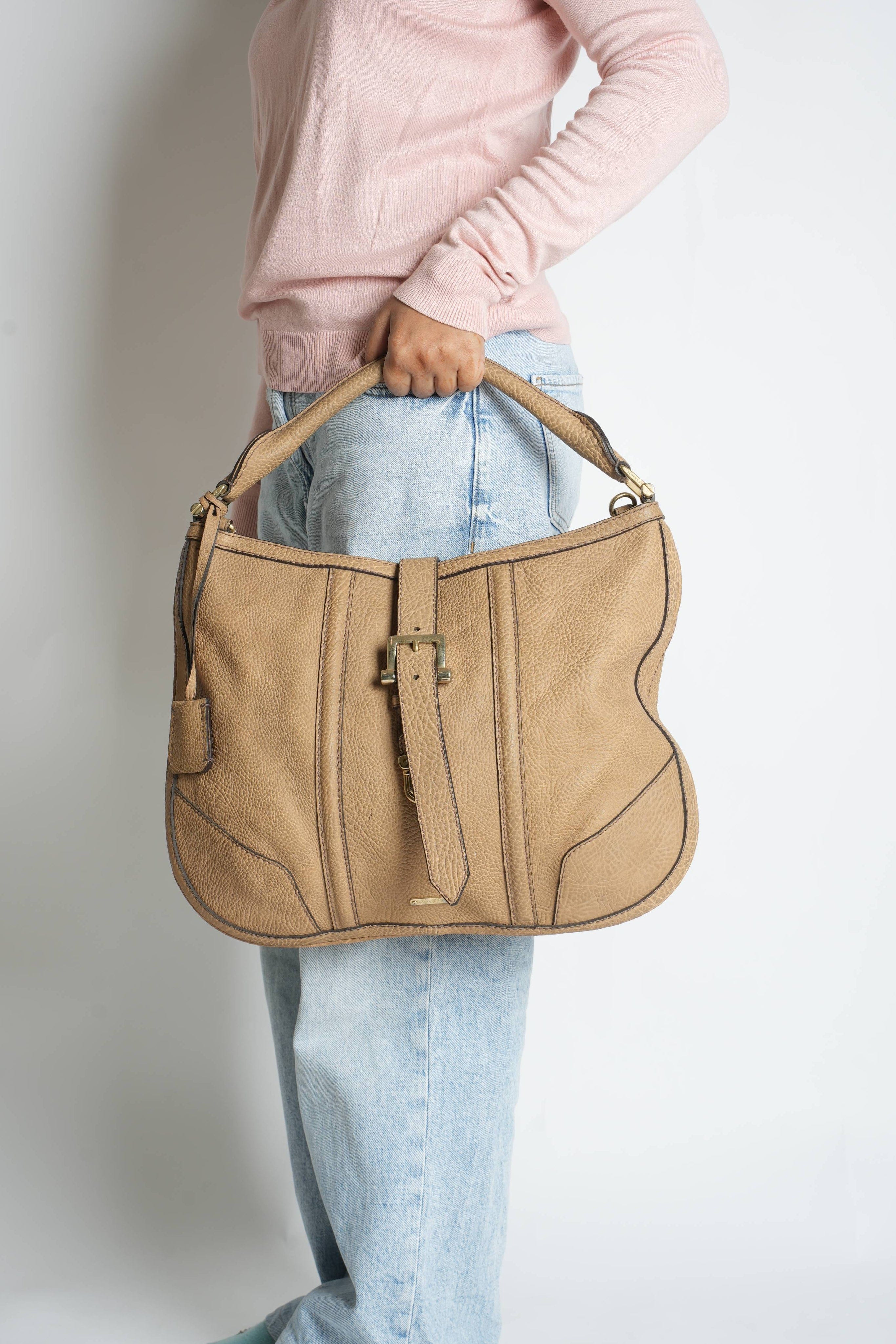 Burberry laeather large hobo bag
