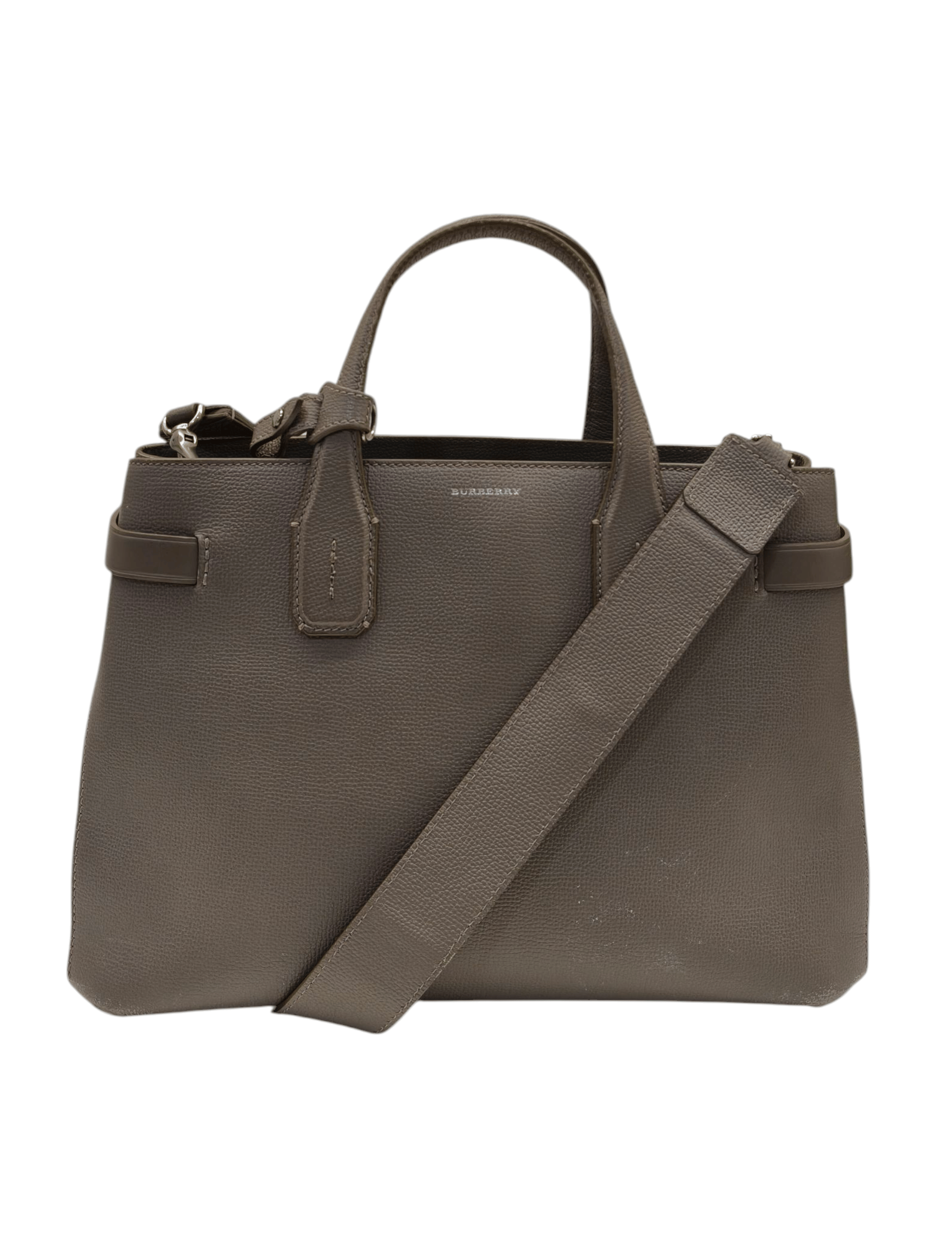 Burberry Plaid Leather Banner Handle Bag