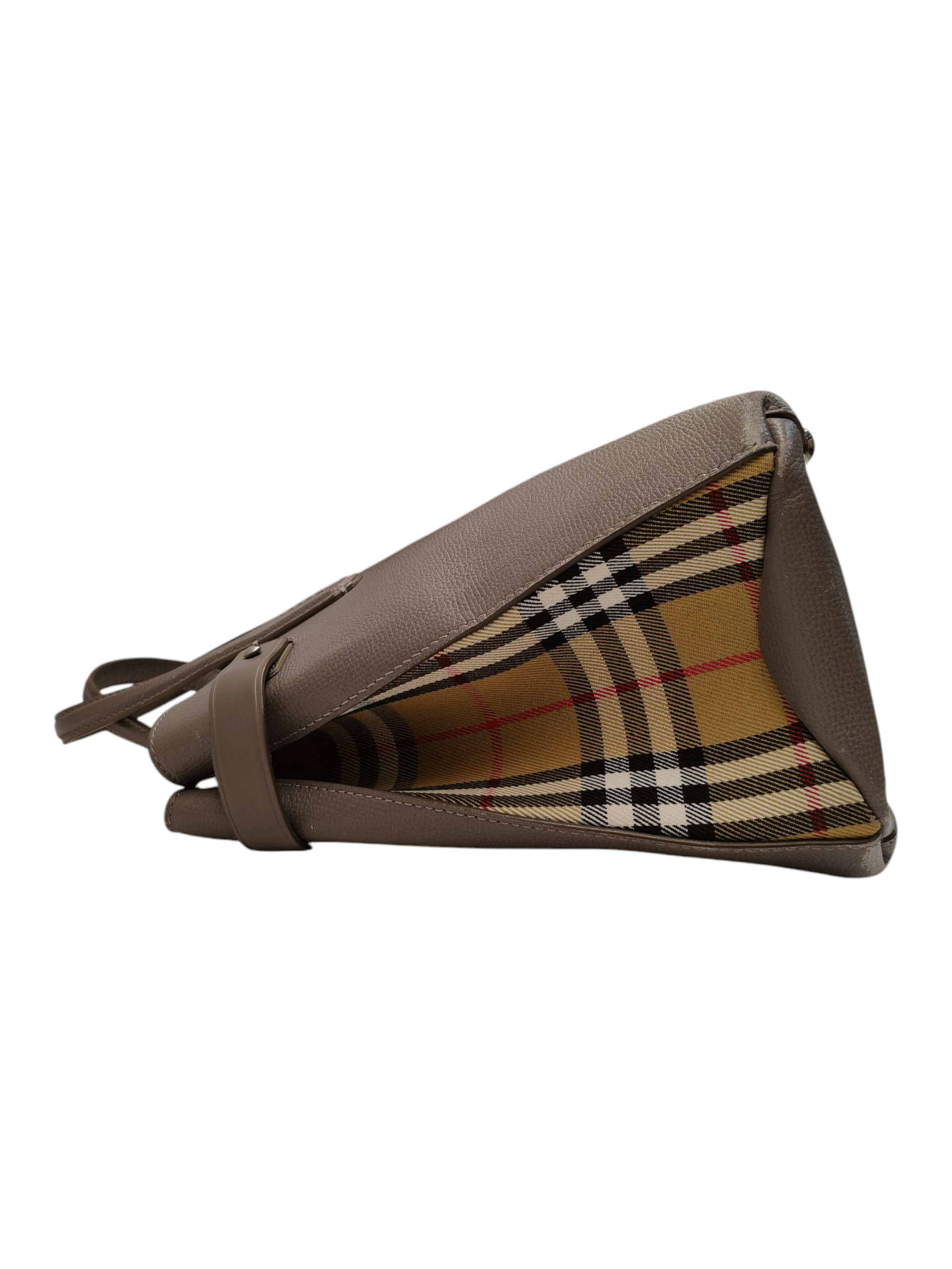 Burberry Plaid Leather Banner Handle Bag