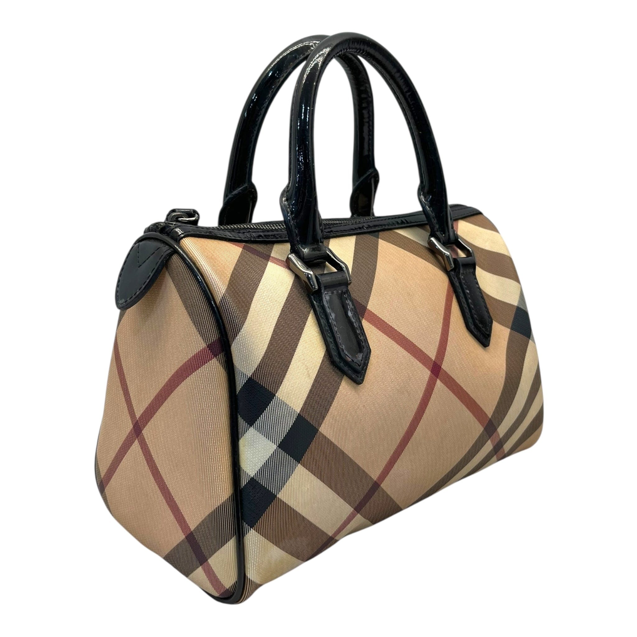 Burberry Beige Nova Check PVC Chester Boston Bag