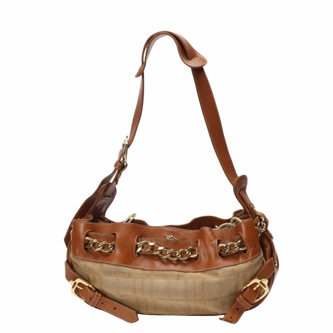 Burberry Beige/Brown Warrior Hobo Bag