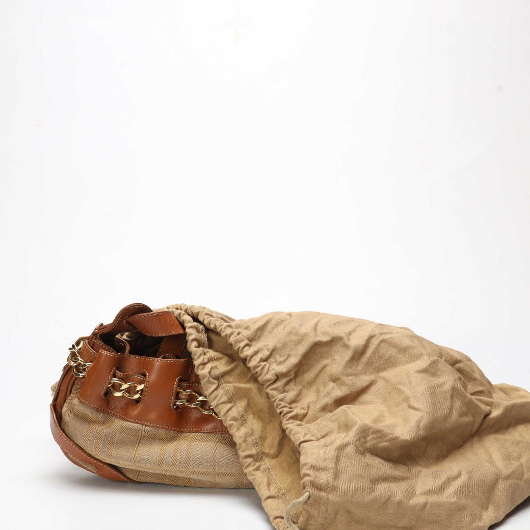 Burberry Beige/Brown Warrior Hobo Bag
