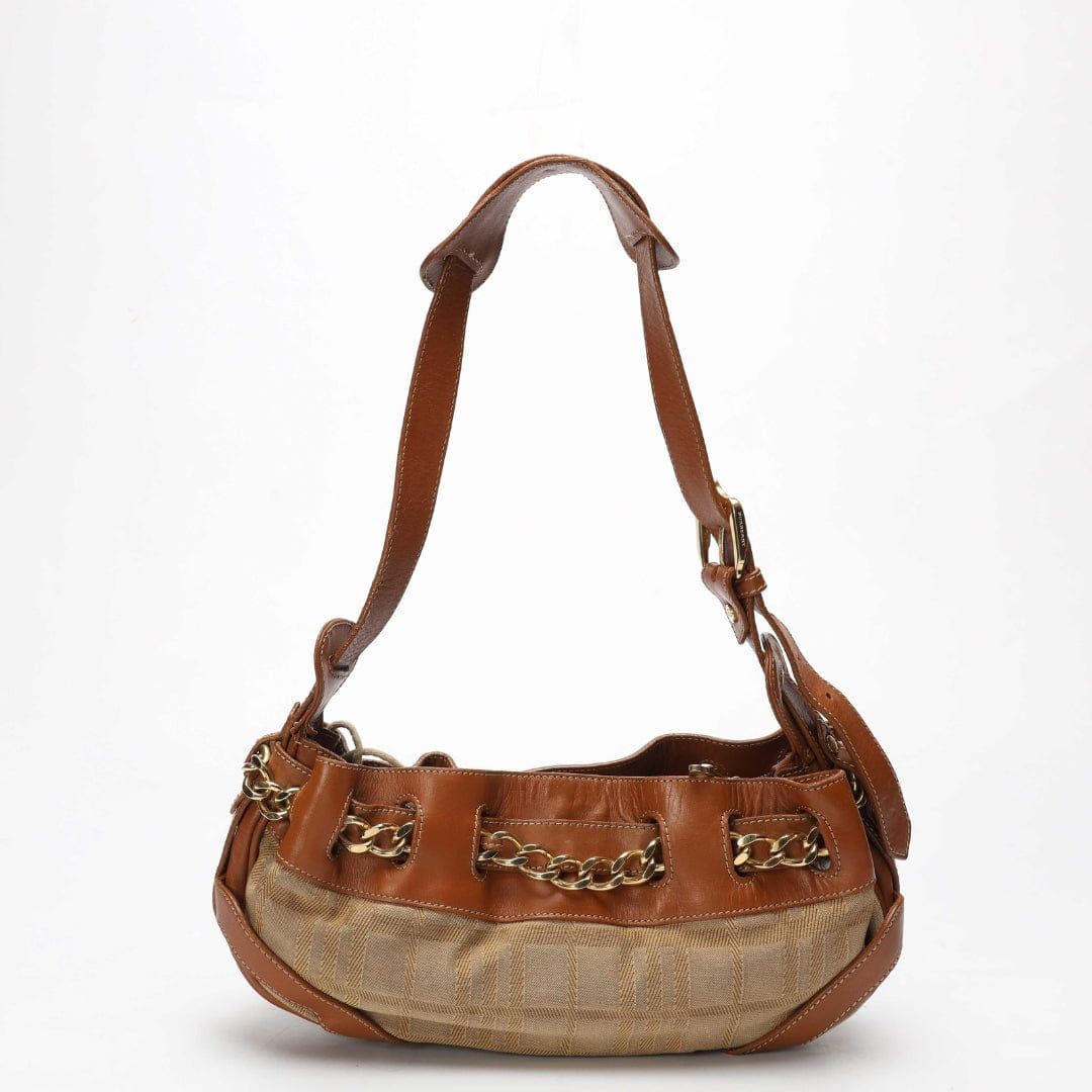 Burberry Beige/Brown Warrior Hobo Bag