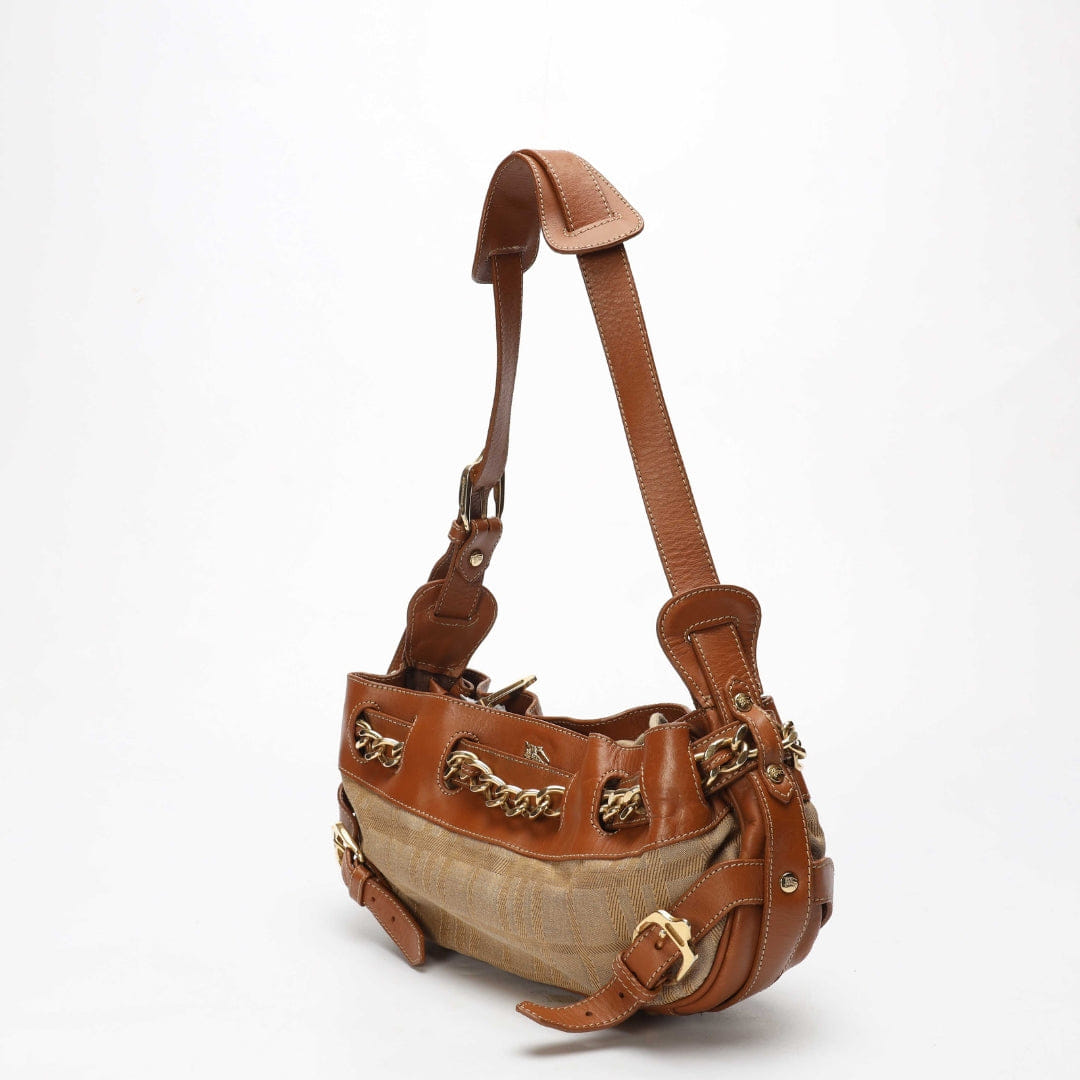 Burberry Beige/Brown Warrior Hobo Bag