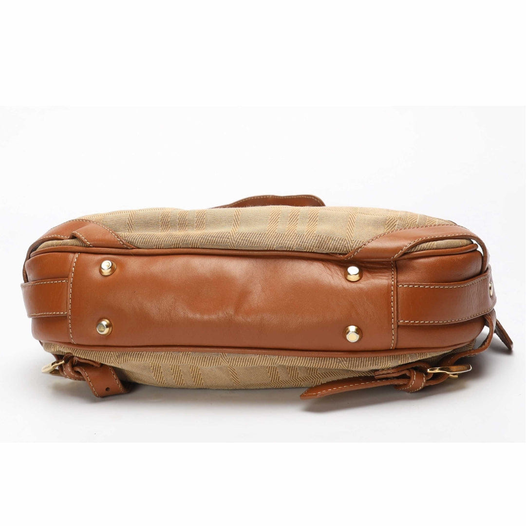Burberry Beige/Brown Warrior Hobo Bag