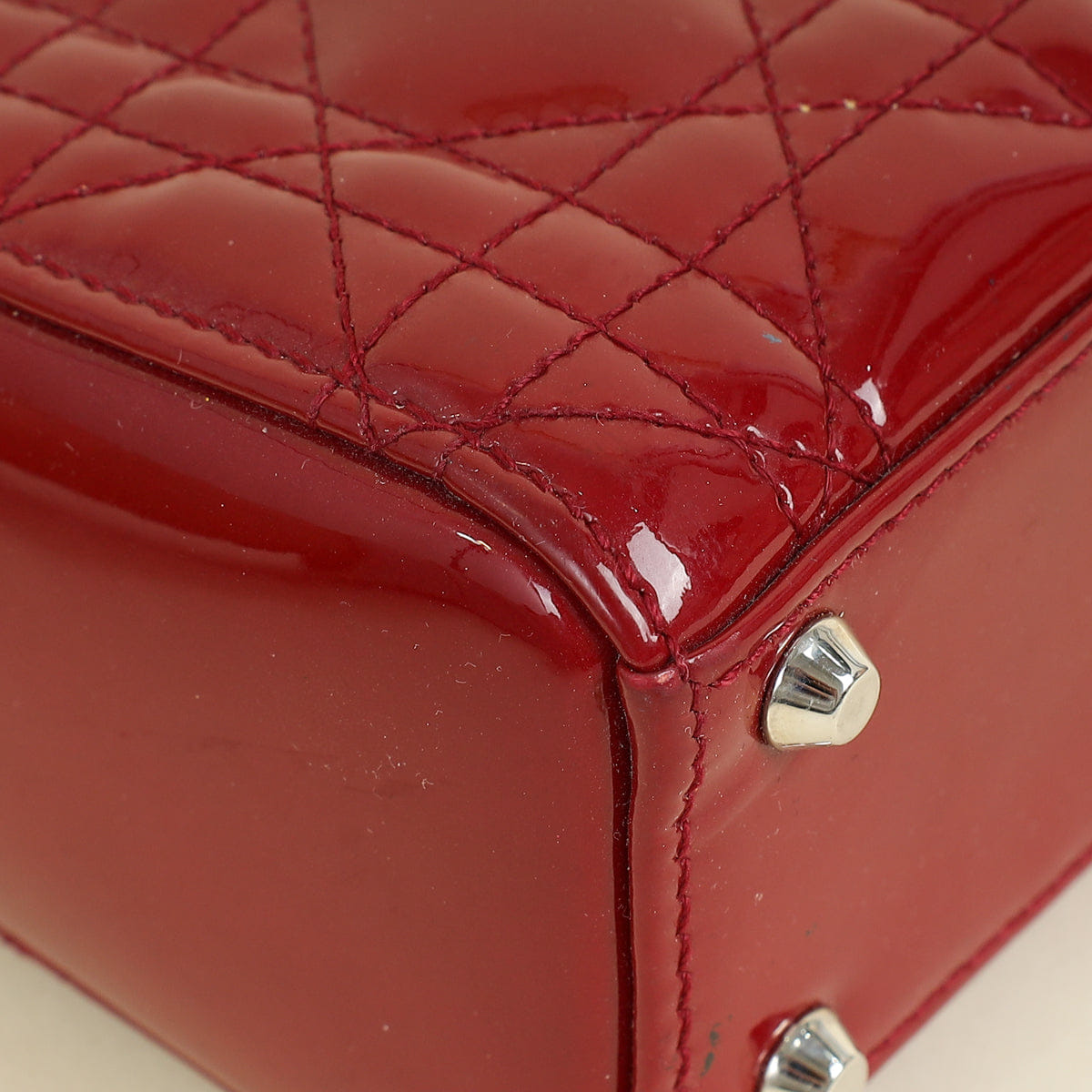 Christian Dior Cherry Red Lady Dior Mini Strap Bag