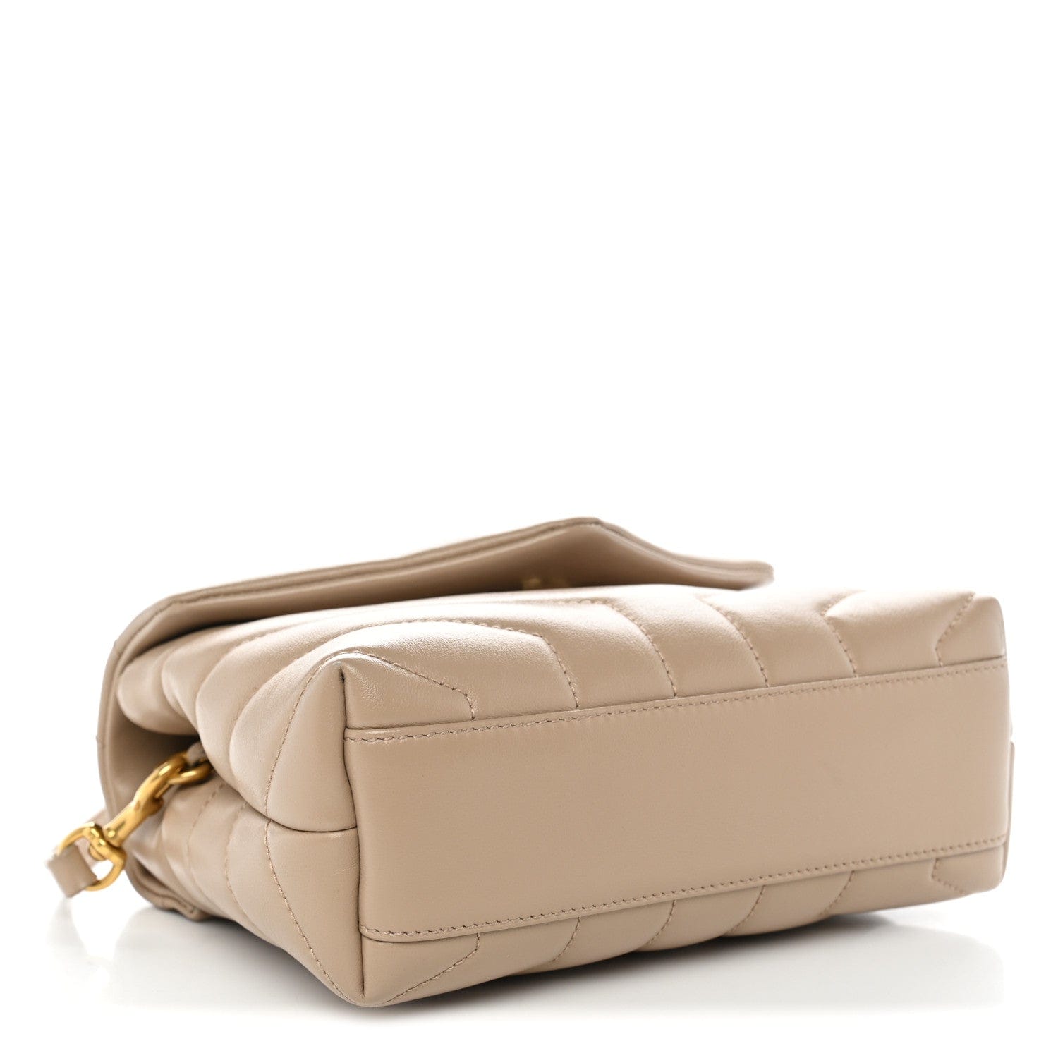 Saint Laurent Calfskin Y Quilted Monogram Toy Loulou Crossbody Bag Dark Beige