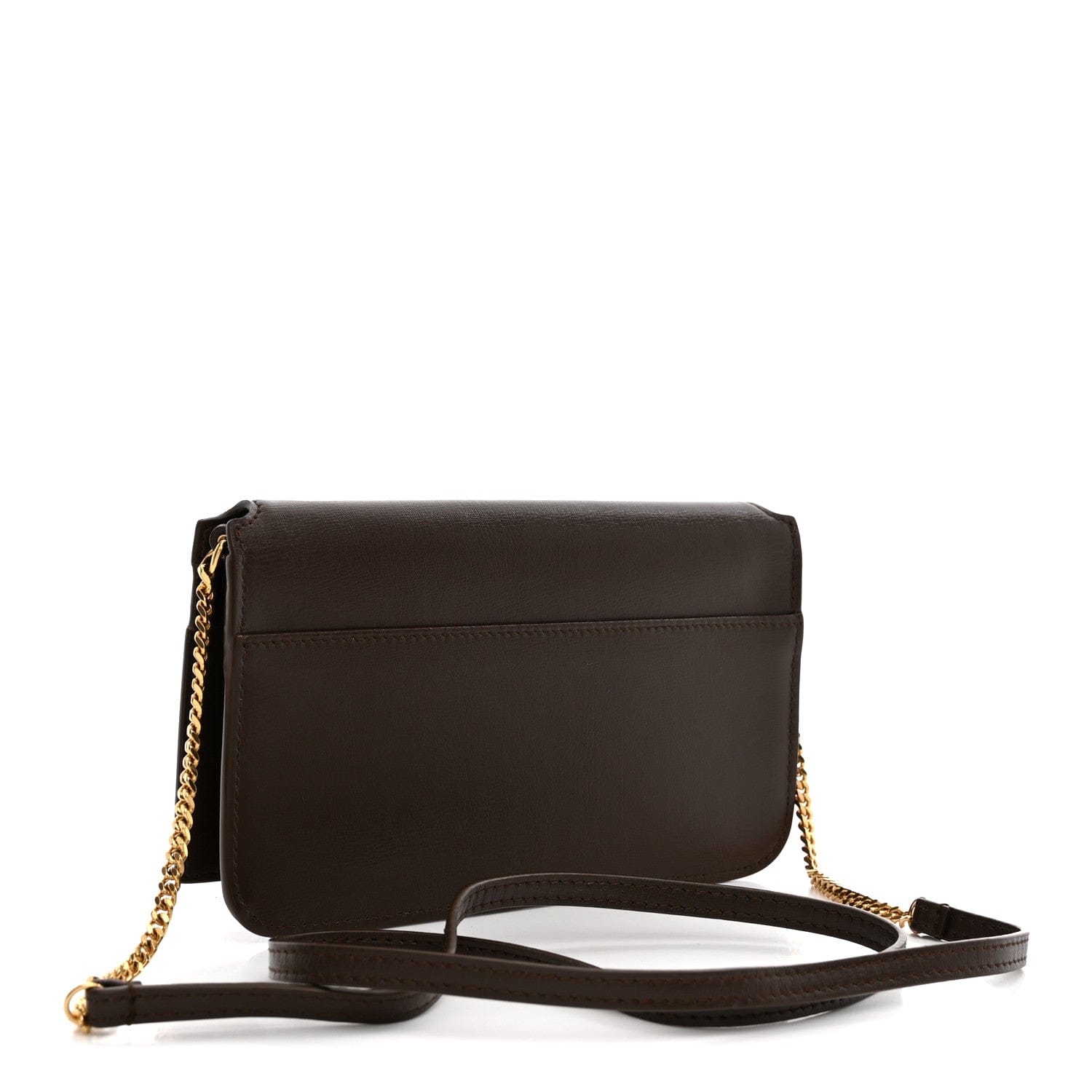 Saint Laurent Smooth Calfskin Monogram Phone Holder Crossbody Green Hunting