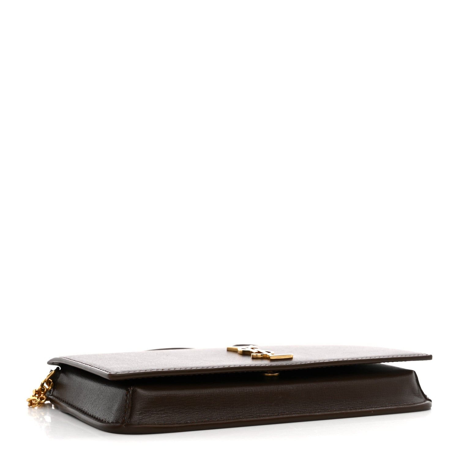 Saint Laurent Smooth Calfskin Monogram Phone Holder Crossbody Green Hunting