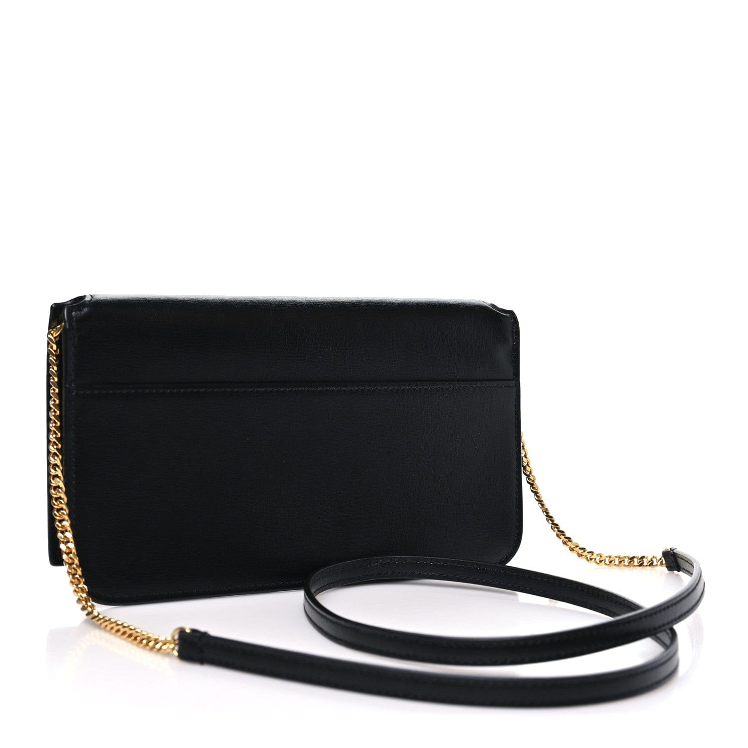 Saint Laurent Smooth Calfskin Monogram Phone Holder Crossbody Black