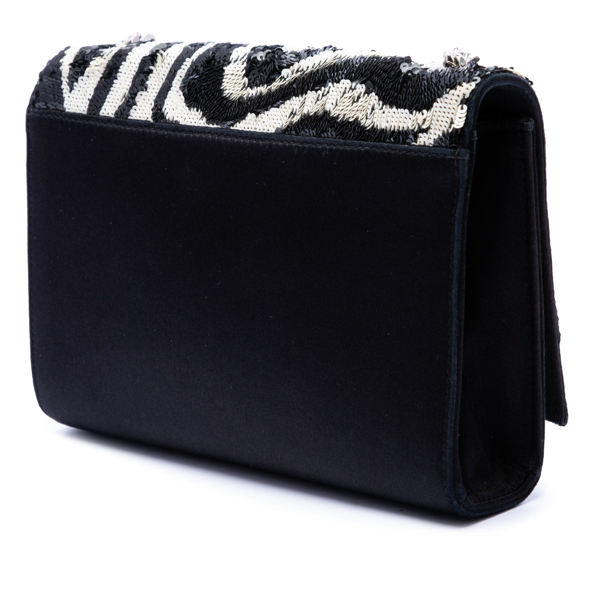 Saint Laurent Small Satin Monogram Kate Zebra Sequin Crossbody