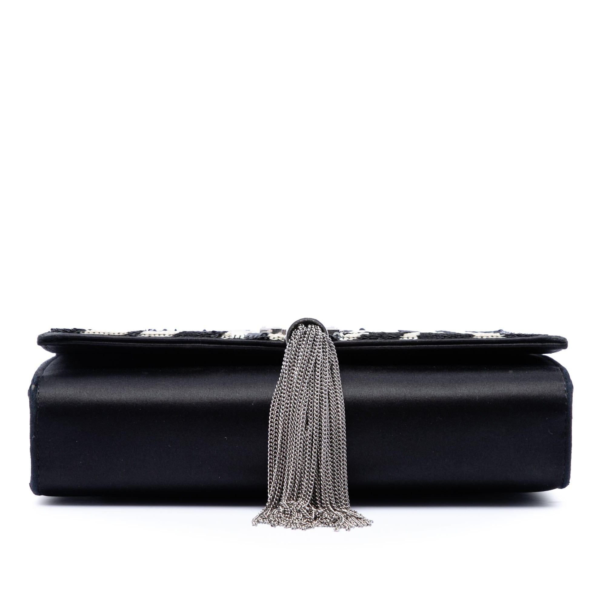 Saint Laurent Small Satin Monogram Kate Zebra Sequin Crossbody