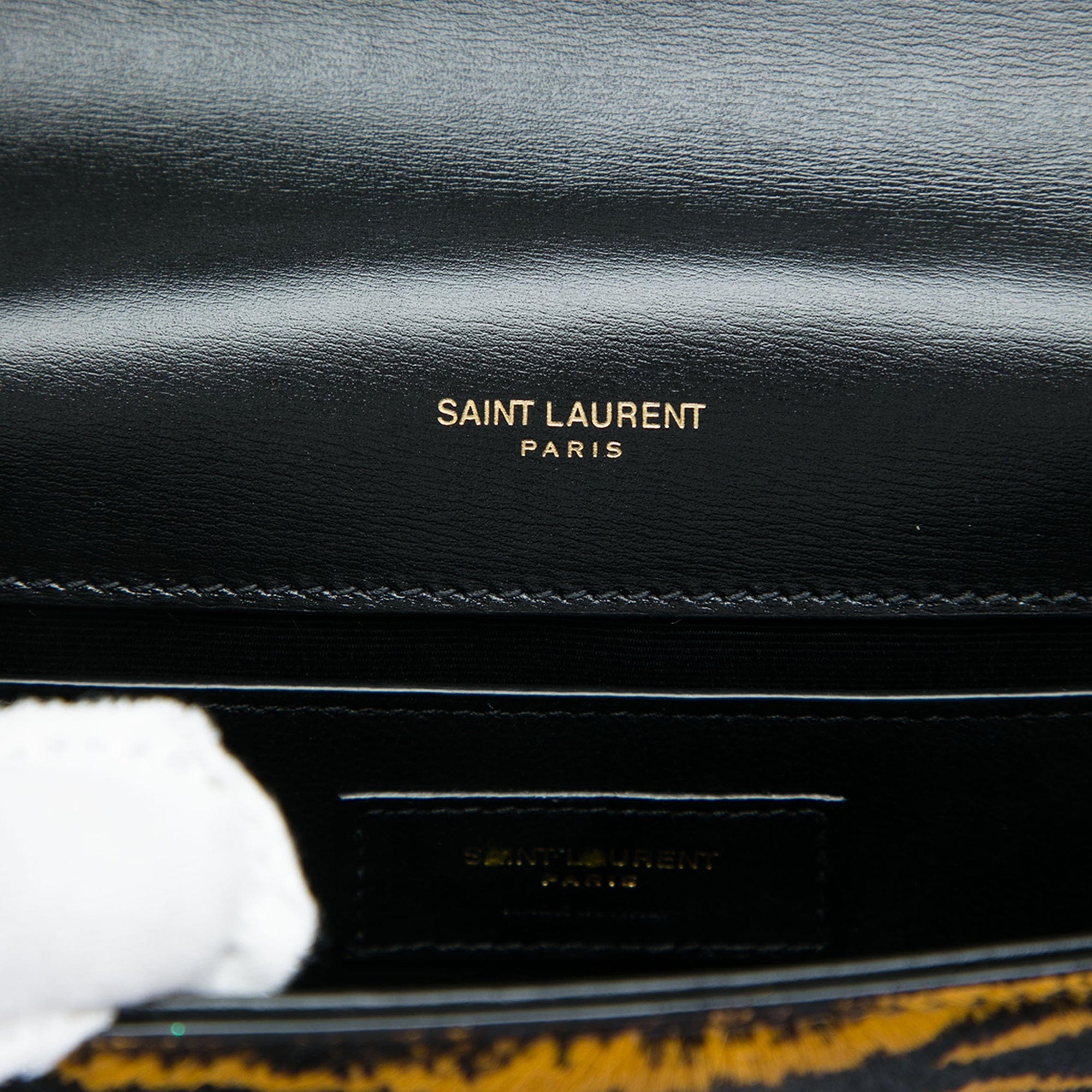 Saint Laurent Small Pony Hair Tiger Print Monogram Kate Crossbody