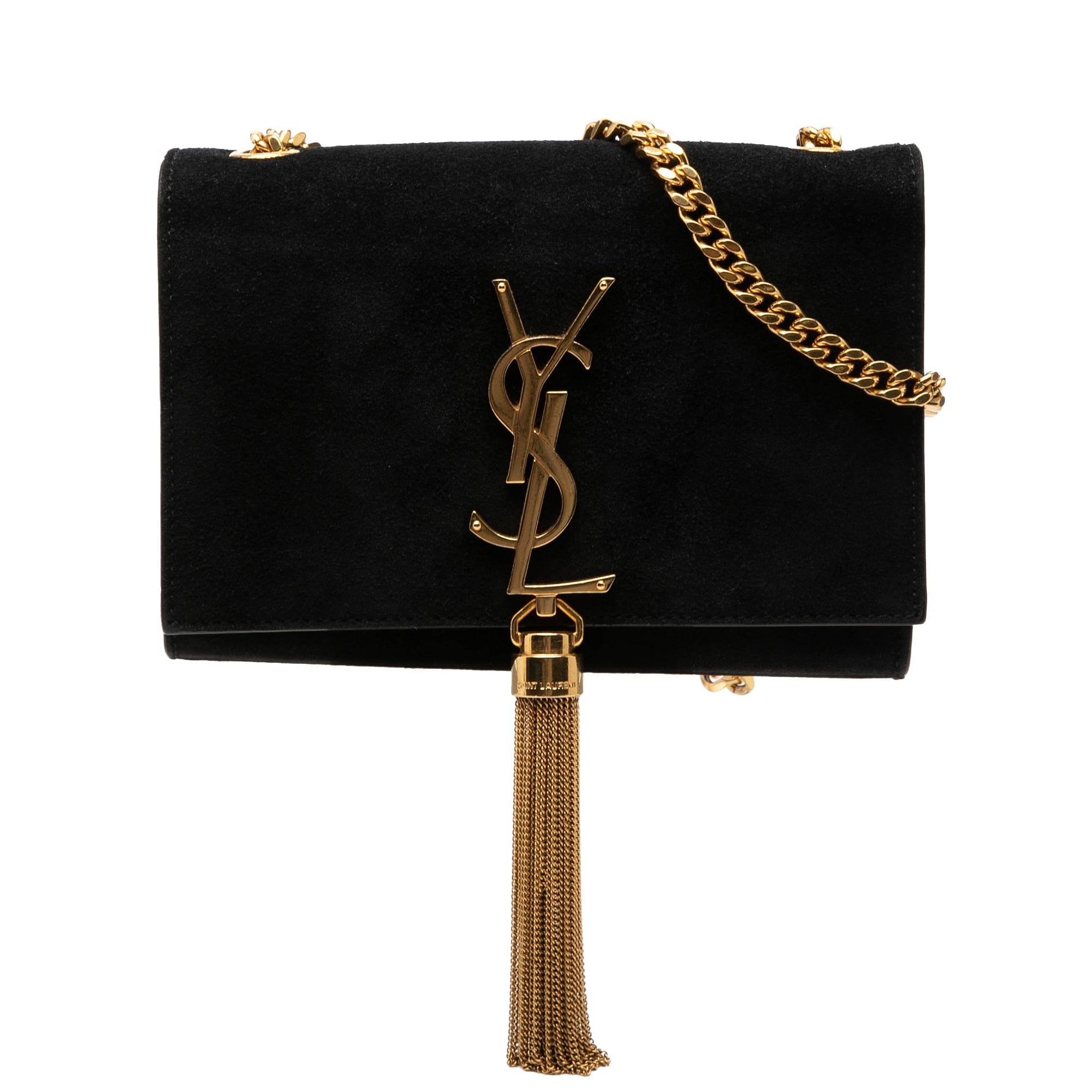 Saint Laurent Small Suede Monogram Kate Tassel Crossbody