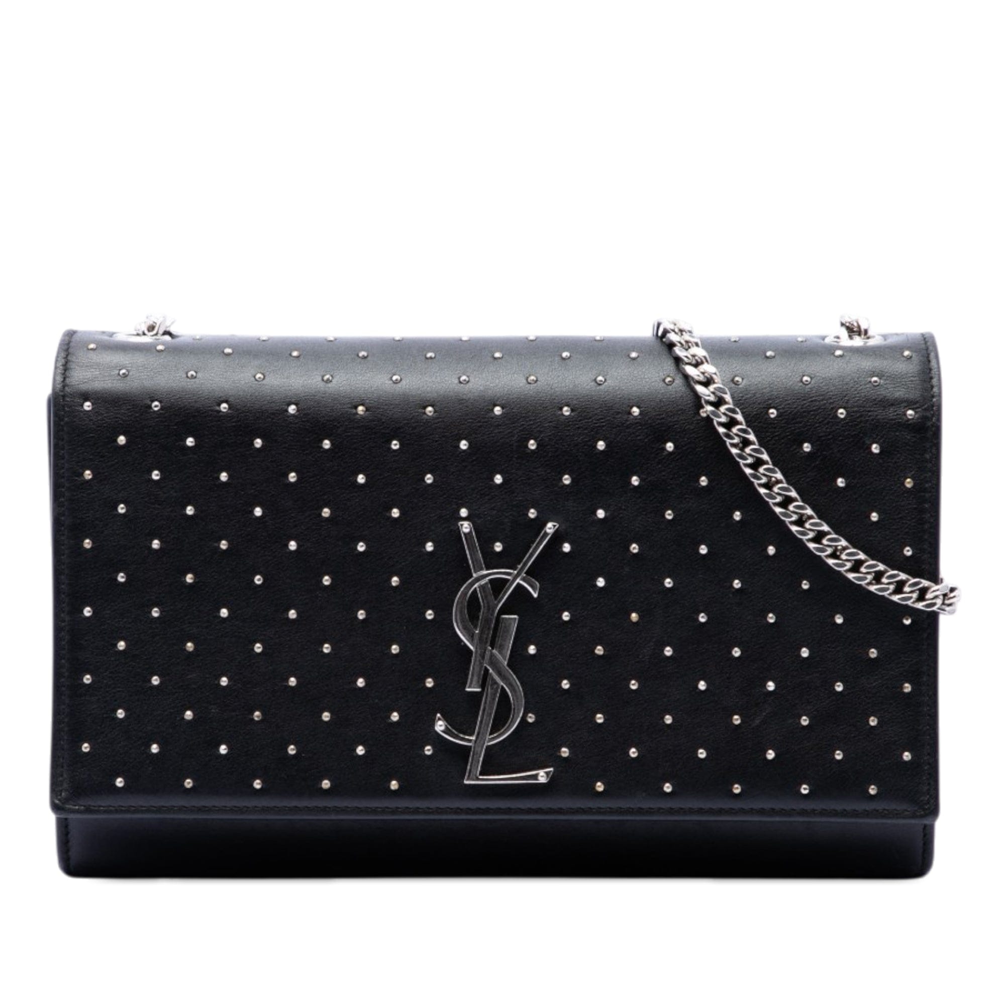 Saint Laurent Medium Studded Calfskin Monogram Kate Crossbody