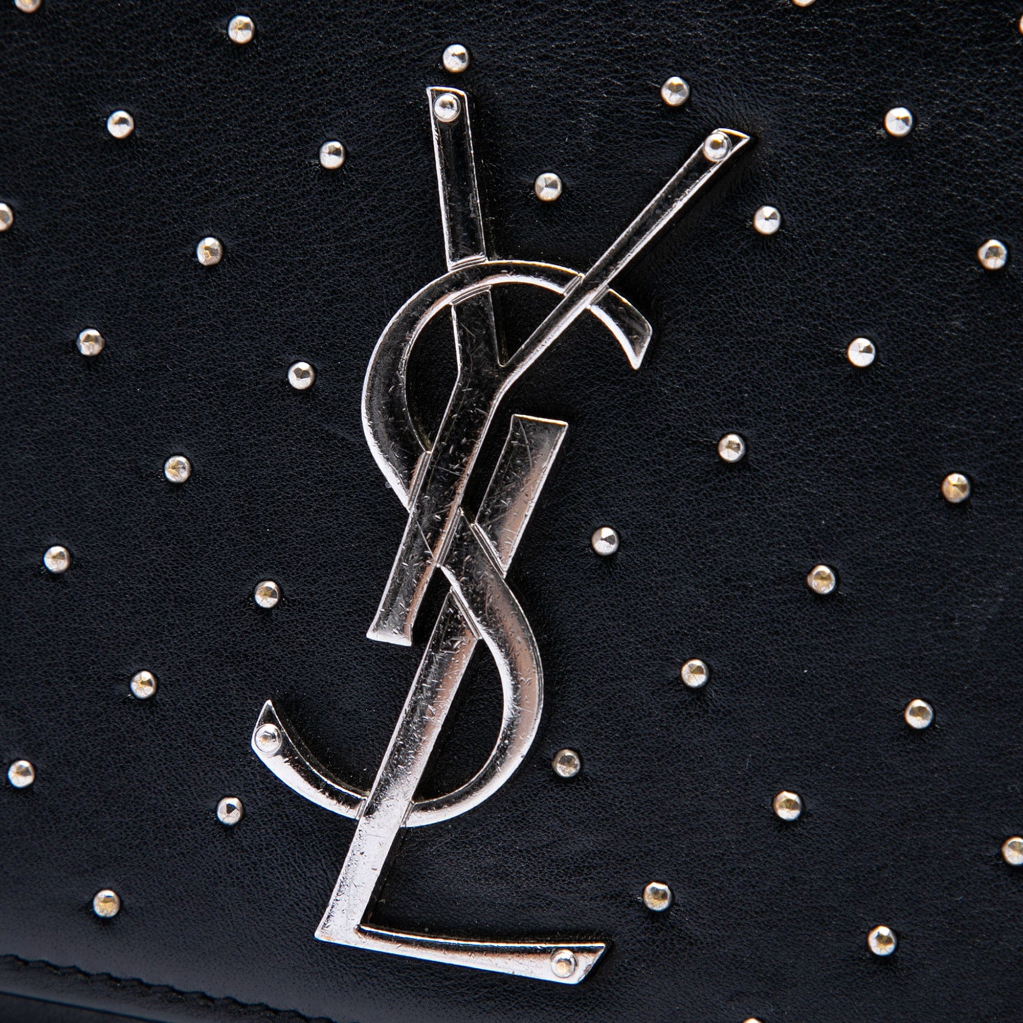 Saint Laurent Medium Studded Calfskin Monogram Kate Crossbody