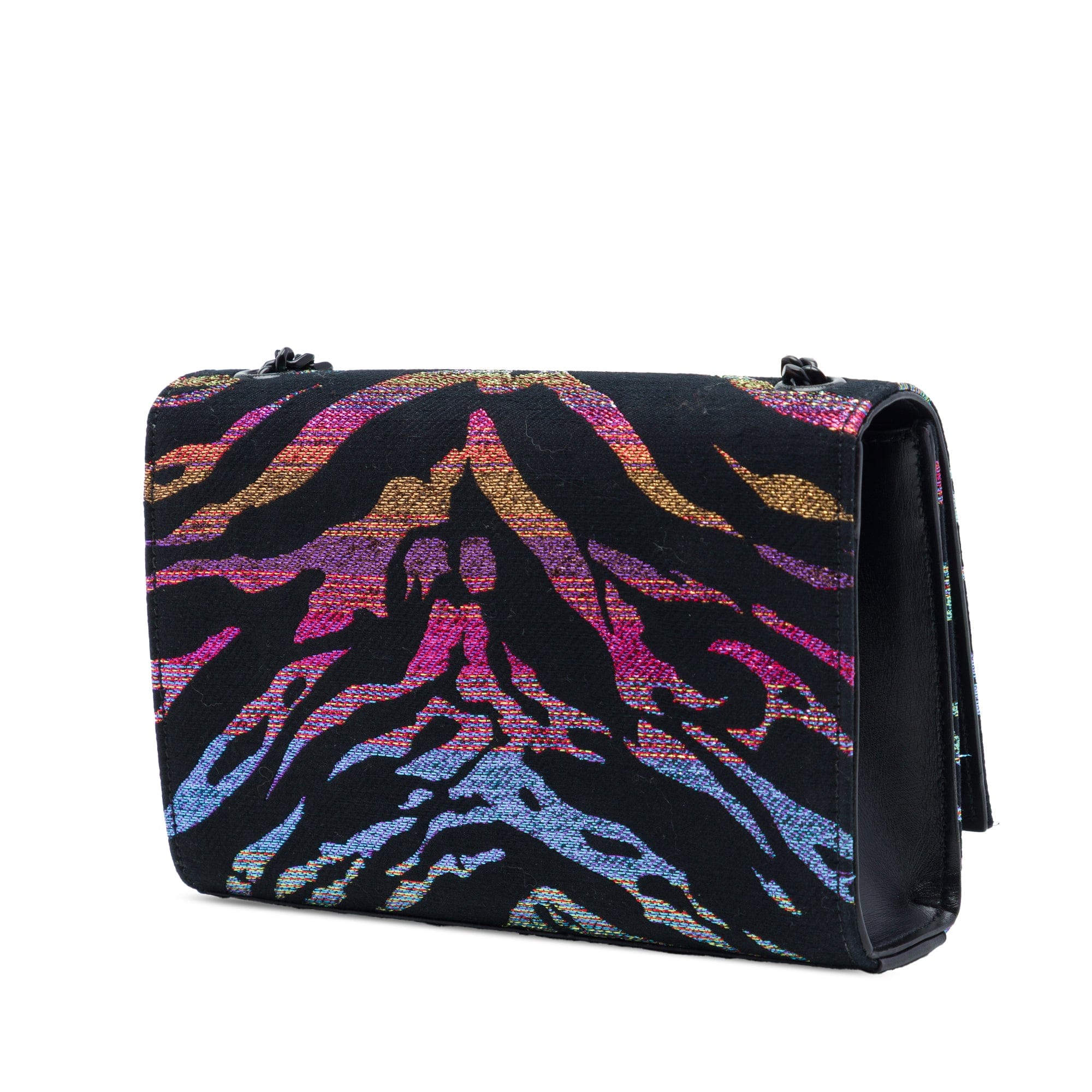 Saint Laurent Small Canvas Metallic Tiger Print Monogram Kate Crossbody