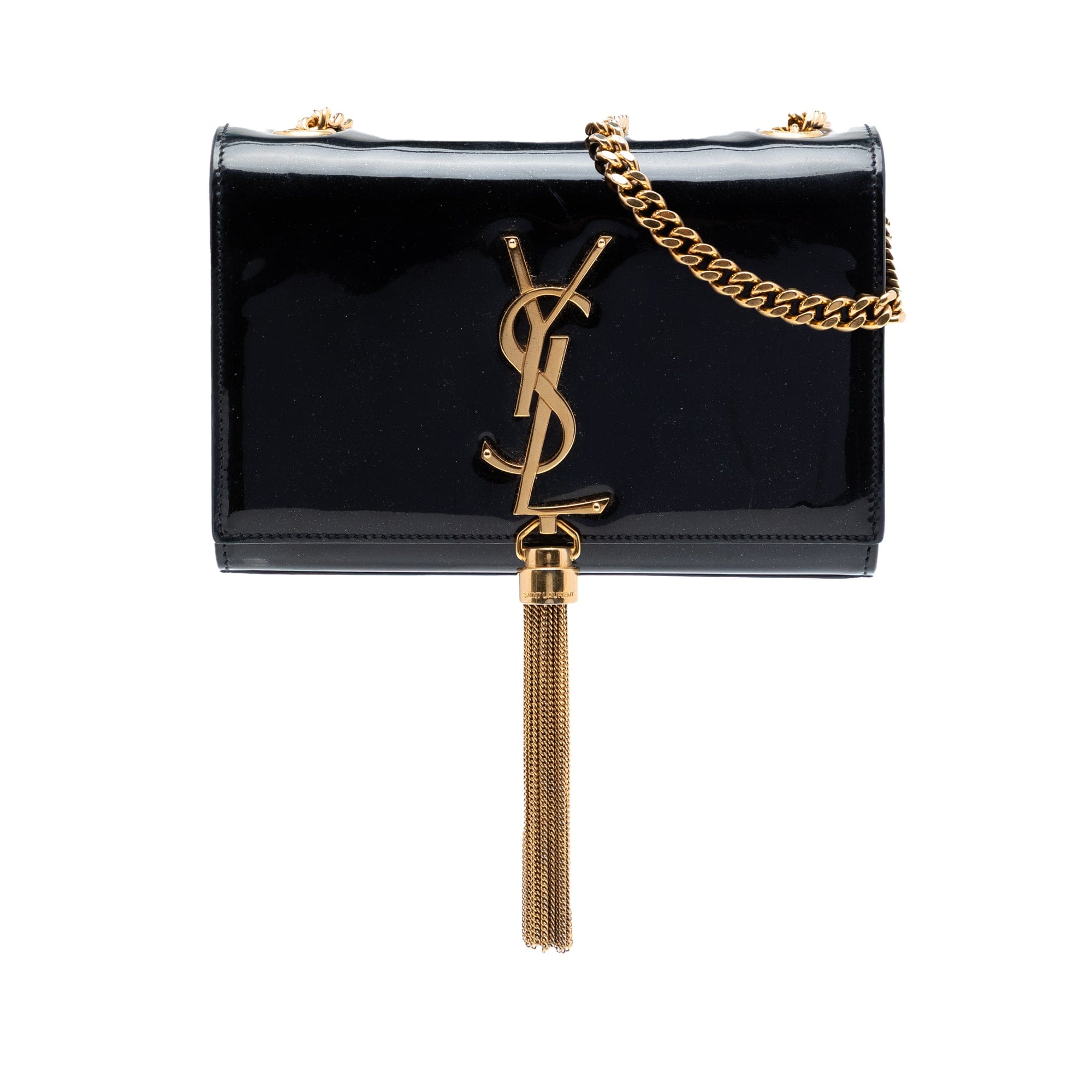 Saint Laurent Small Patent Classic Monogram Kate Tassel Crossbody