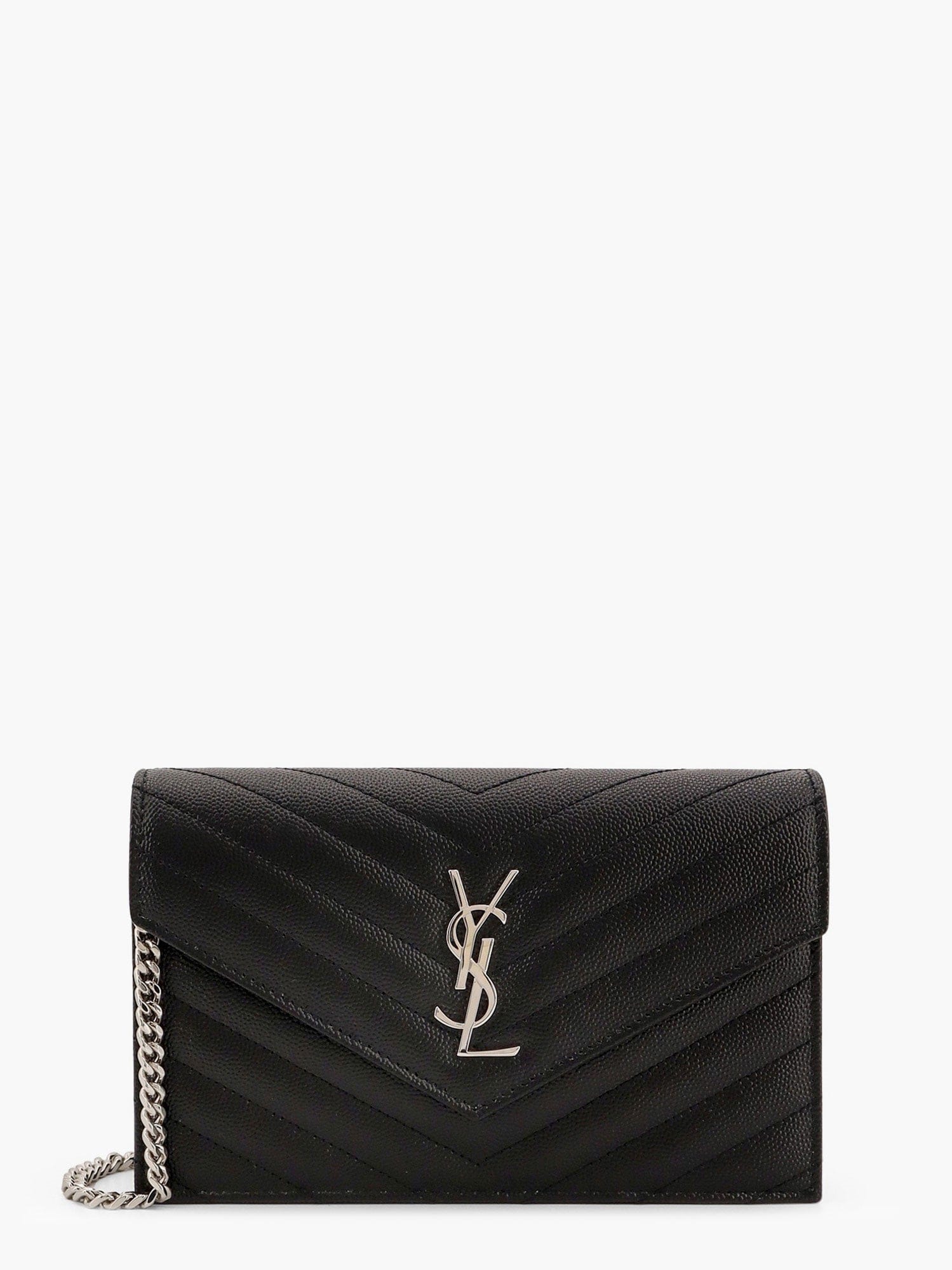 Saint Laurent Cassandre Pochette grain - de - poudre leather crossbody bag