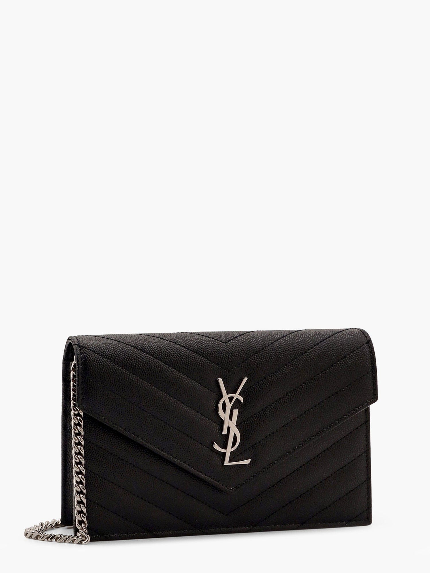 Saint Laurent Cassandre Pochette grain - de - poudre leather crossbody bag