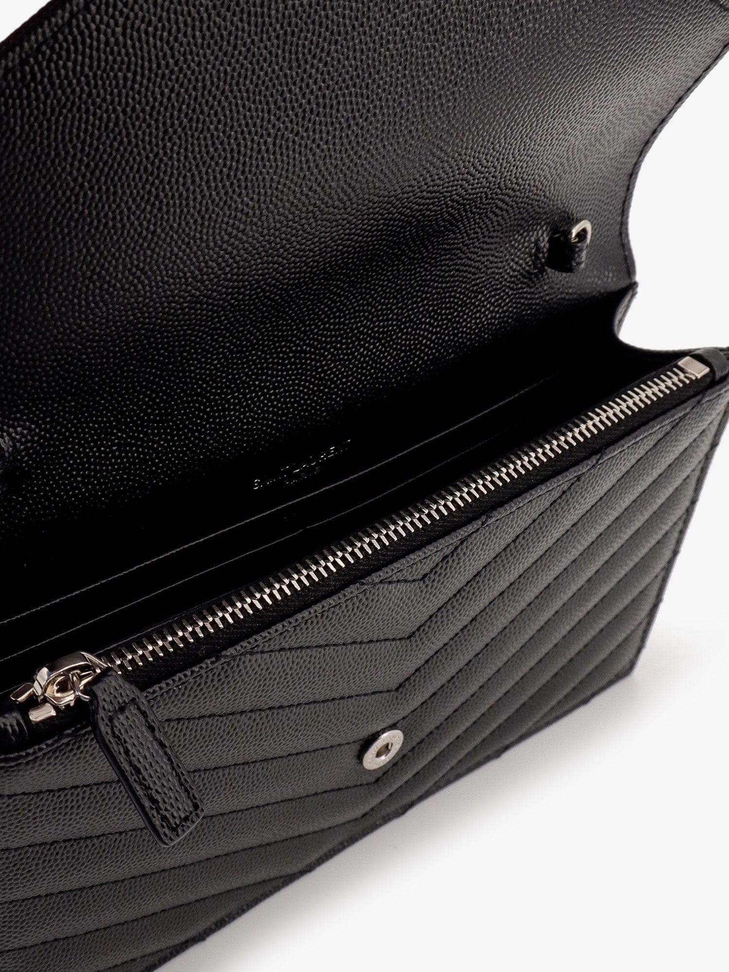 Saint Laurent Cassandre Pochette grain - de - poudre leather crossbody bag