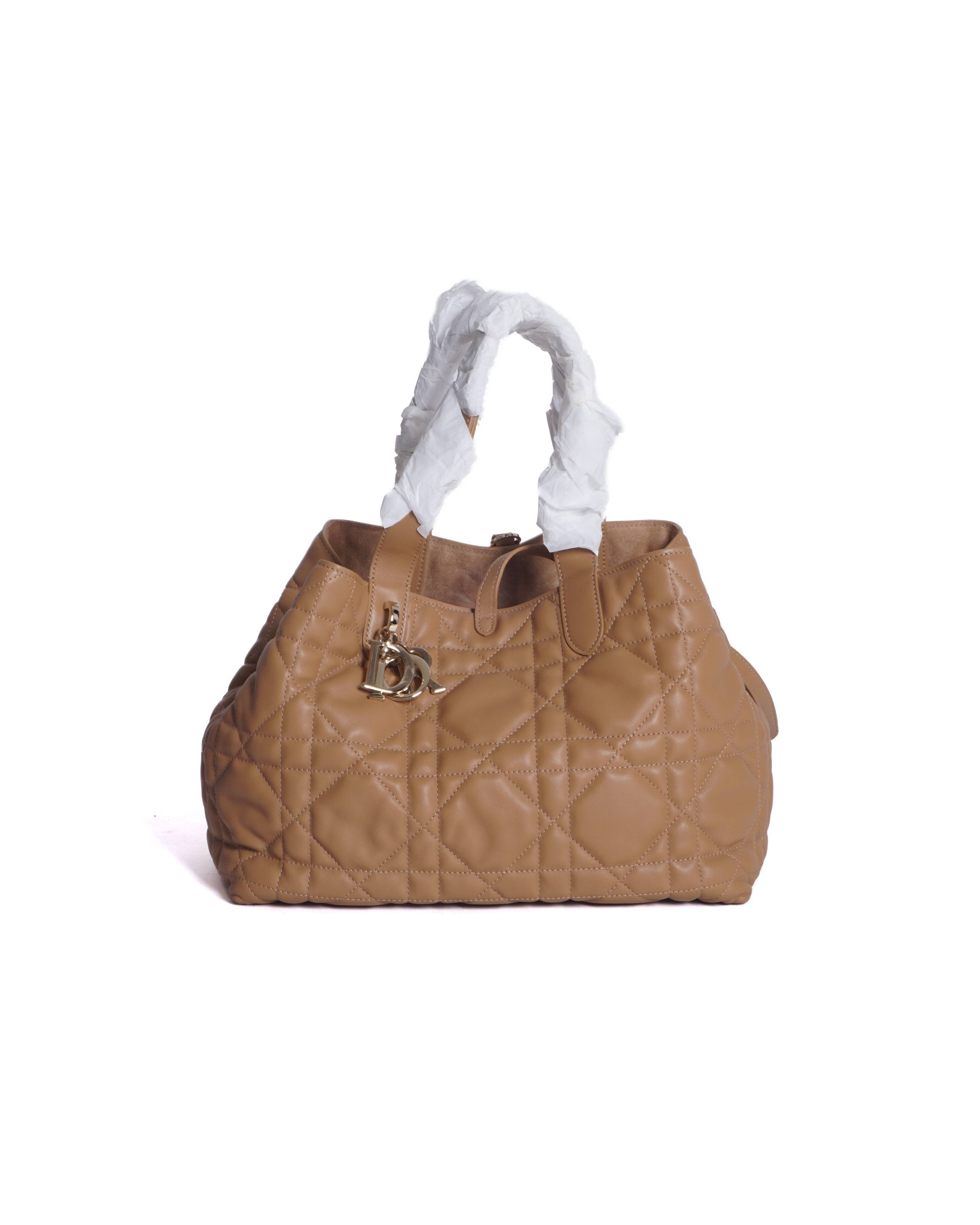 Dior Small Toujours Bag in craie Macrocannage calfskin