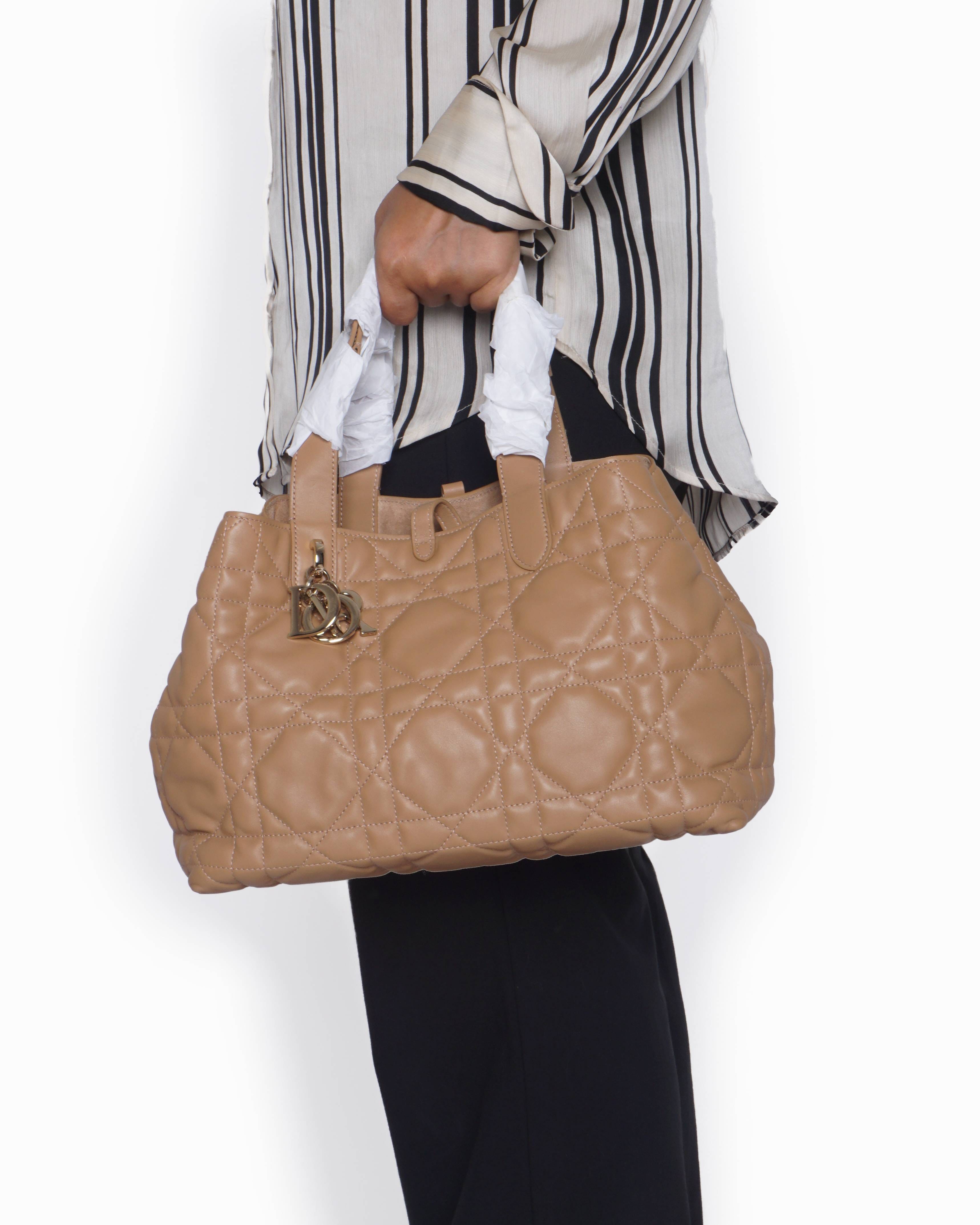 Dior Small Toujours Bag in craie Macrocannage calfskin