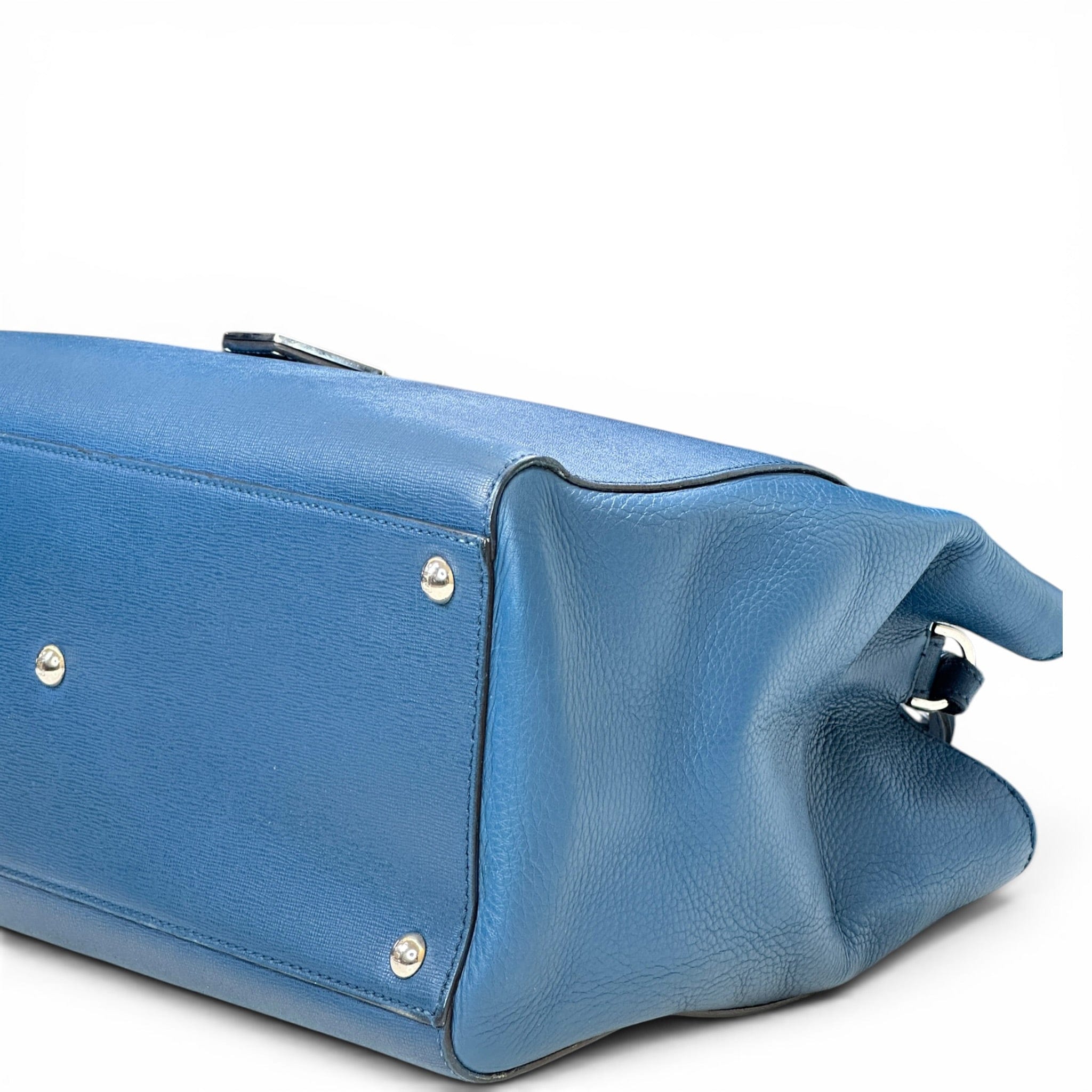 Fendi 2Jours Tote Medium Blue Cobalto Leather