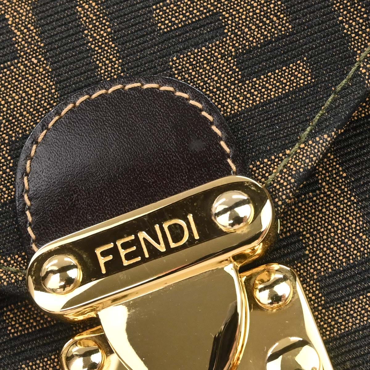 Fendi Brown Canvas Leather Zucca 2way Shoulder Vanity Handbag