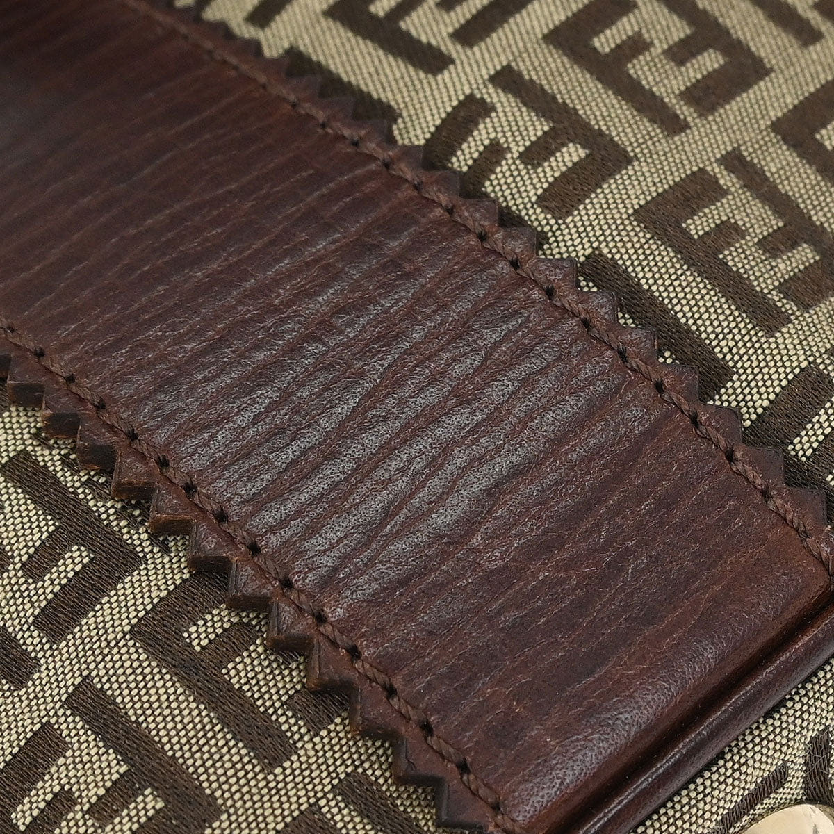 Fendi Brown Canvas Zucchino Tote Handbag