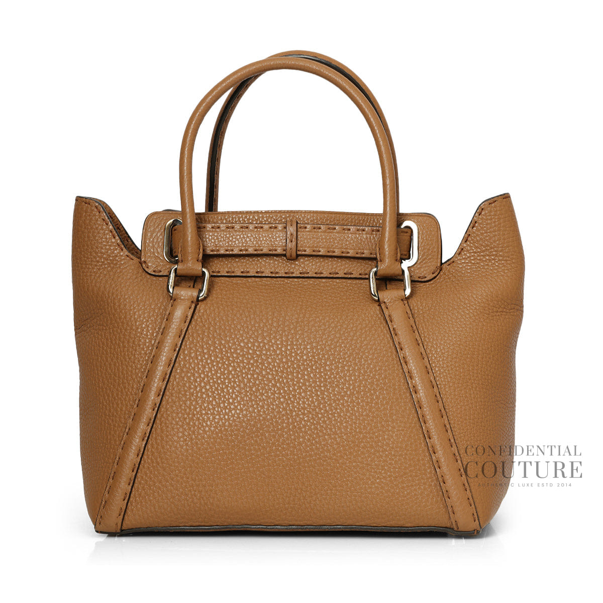 Fendi Brown Pebblled Leather Selleria Tote