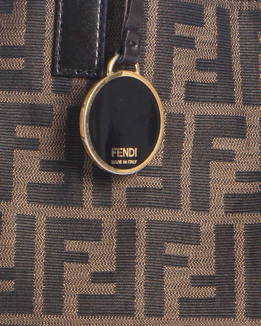Fendi Medium Zucca Monogram Canvas Shopper Tote