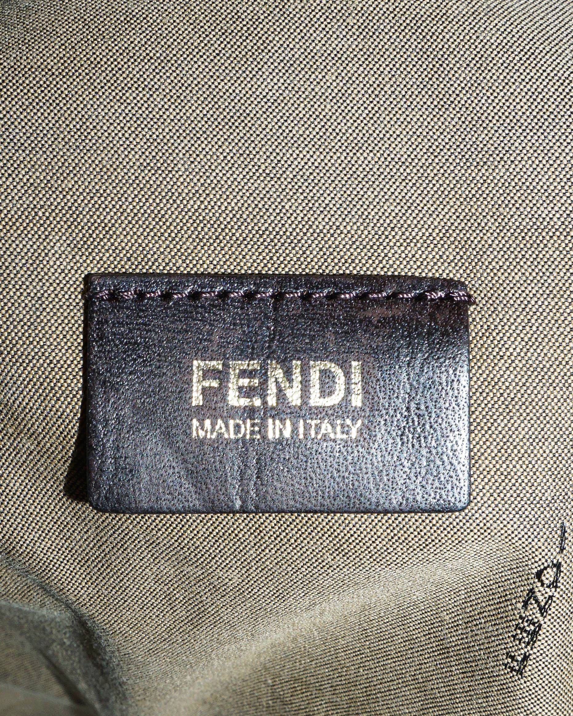 Fendi Medium Zucca Monogram Canvas Shopper Tote