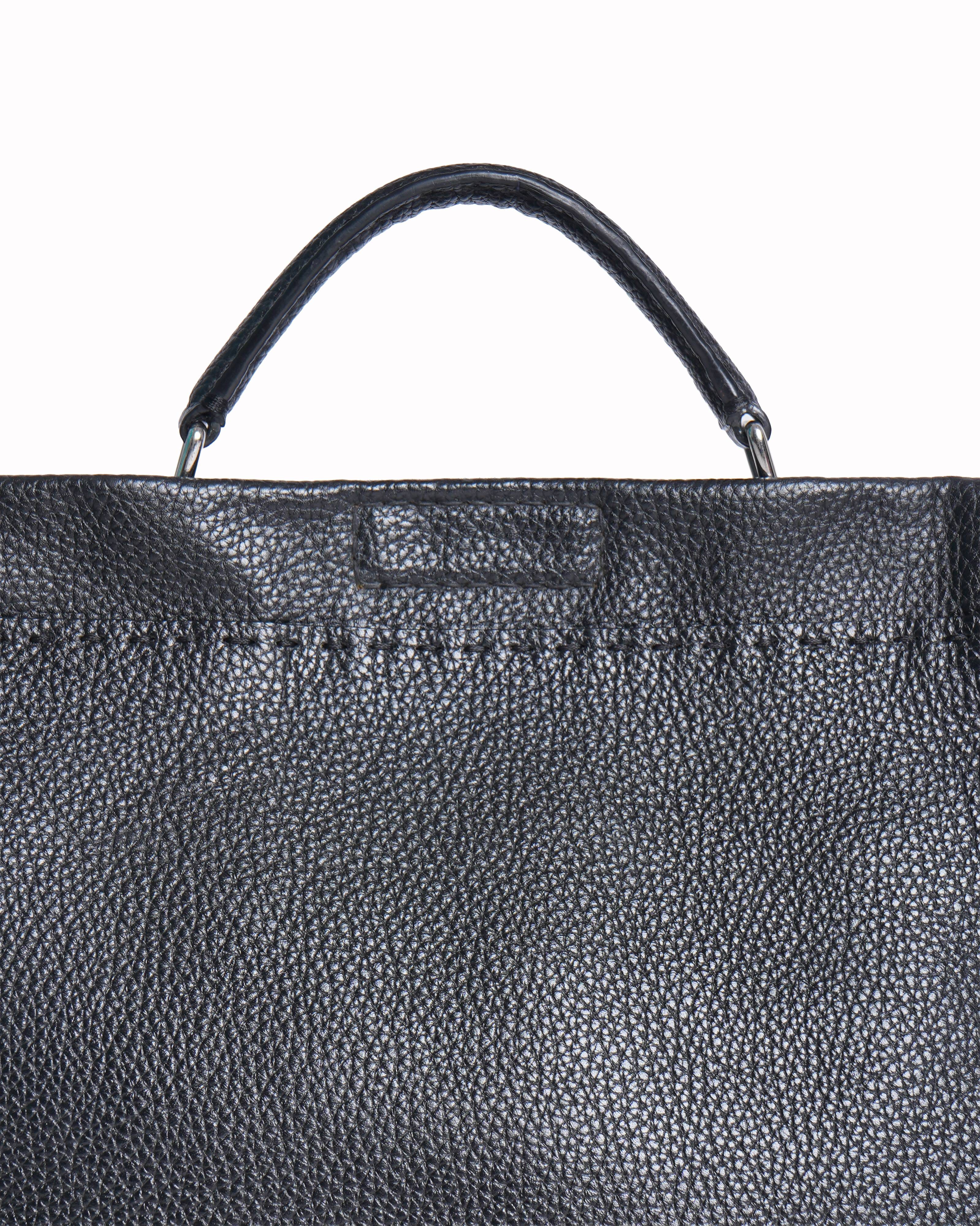 Fendi peekaboo black leather handbag
