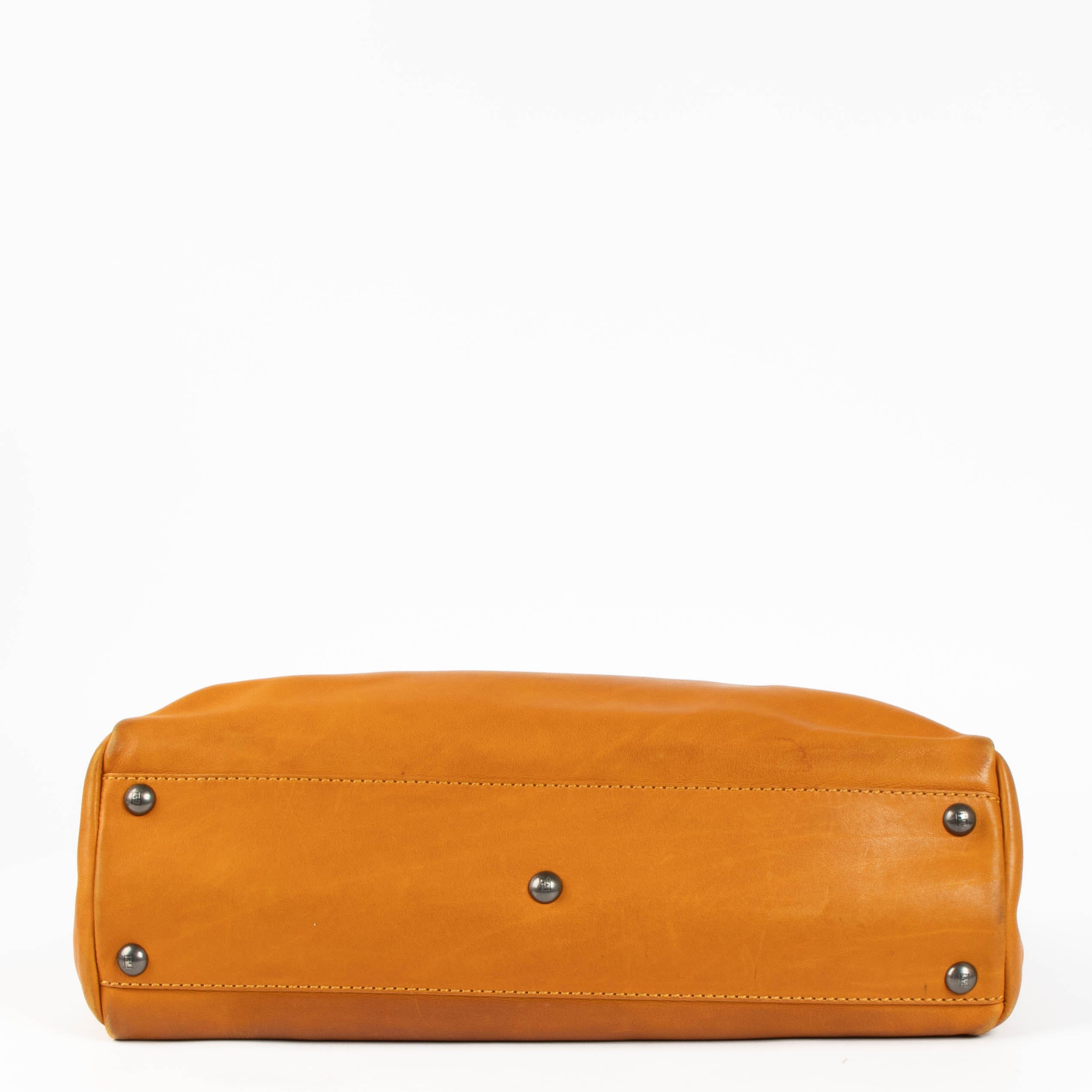 Fendi Orange Leather Medium Peekaboo Bag
