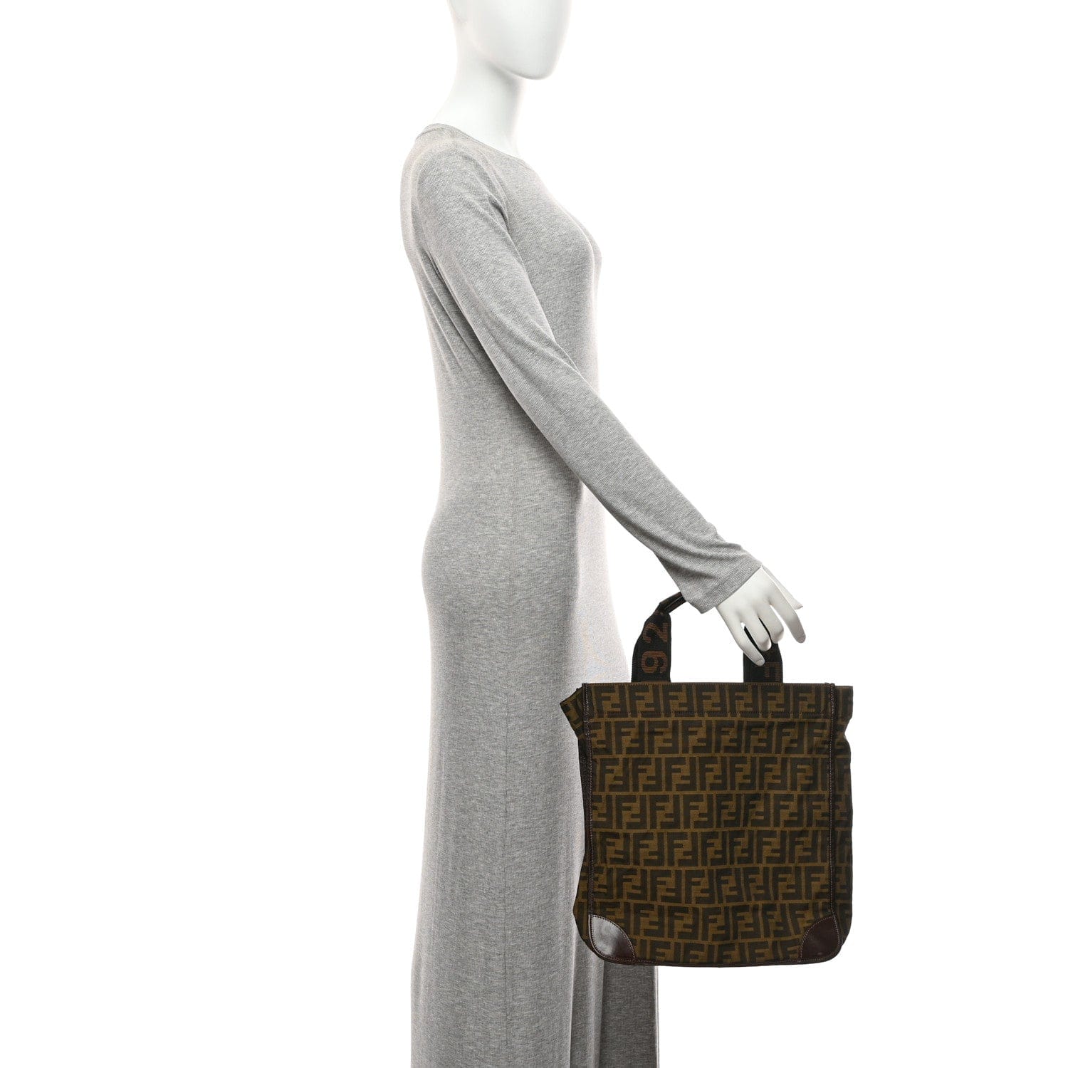 Fendi Zucca 1925 Vertical Tote Tobacco