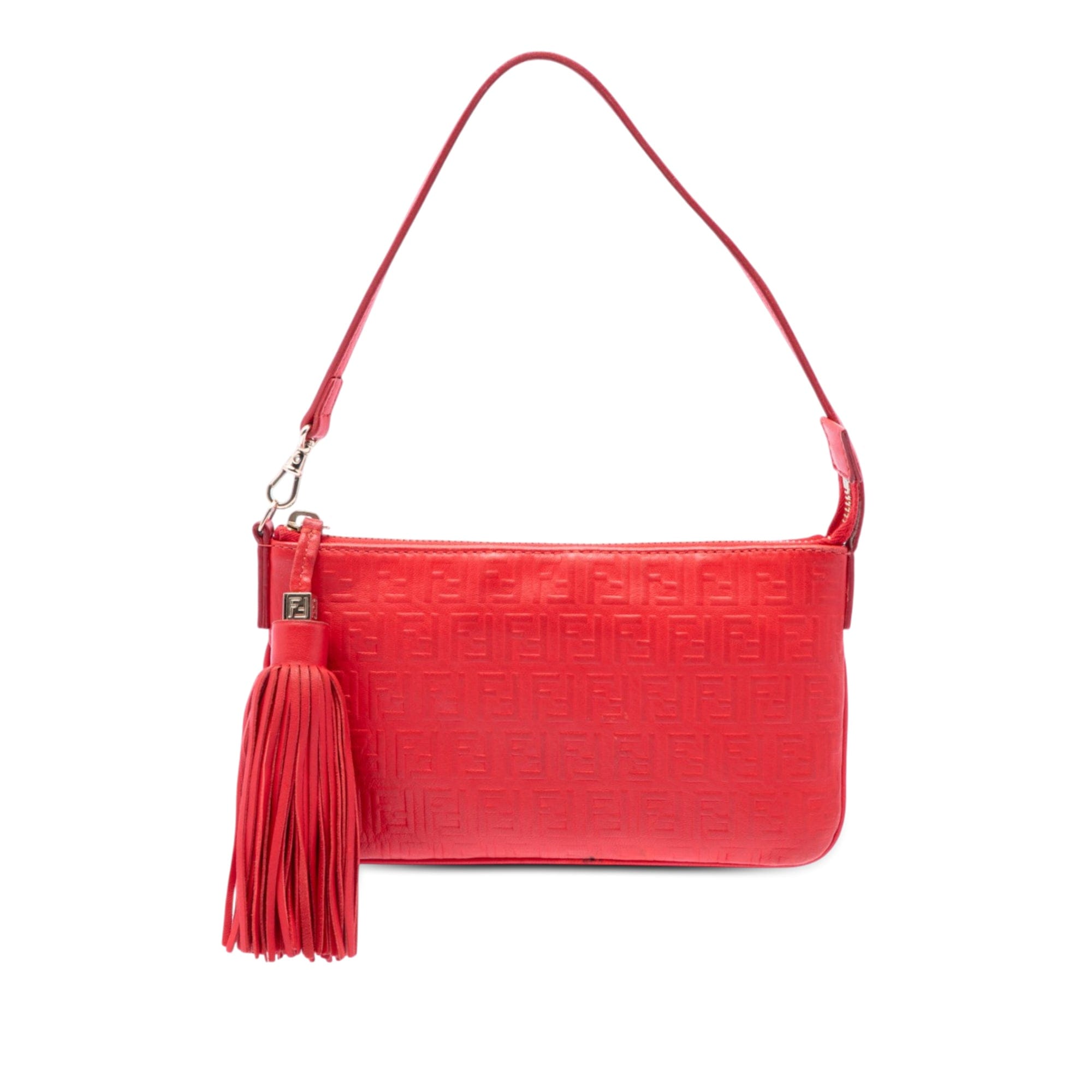 Fendi Zucchino Embossed Nappa Tassel Handbag