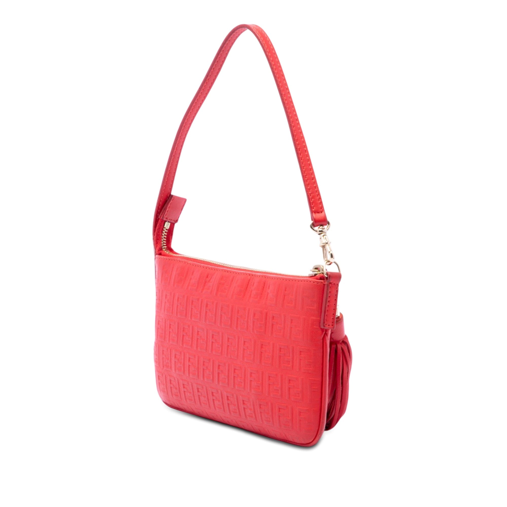 Fendi Zucchino Embossed Nappa Tassel Handbag