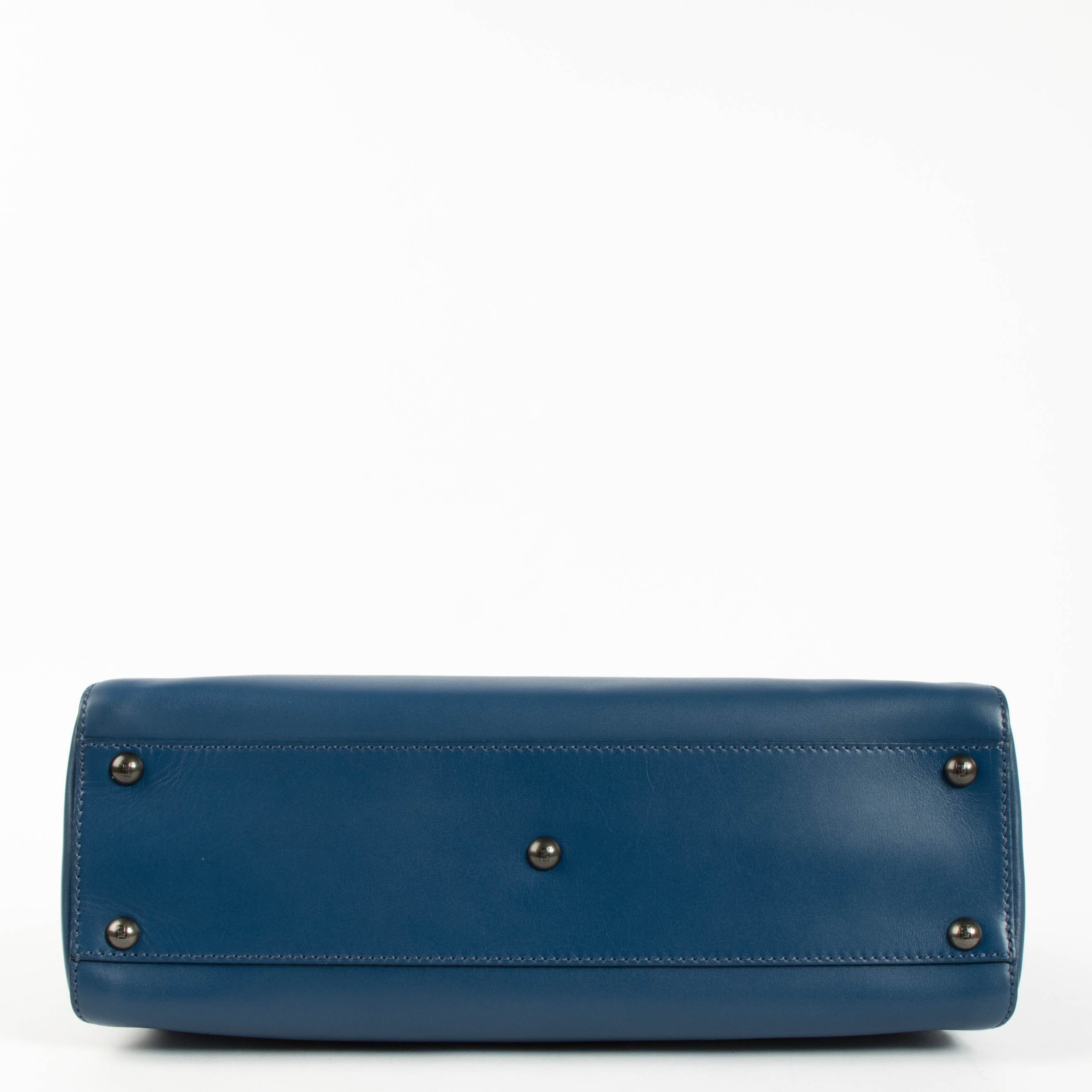 Fendi Blue Leather Medium Peekaboo Bag
